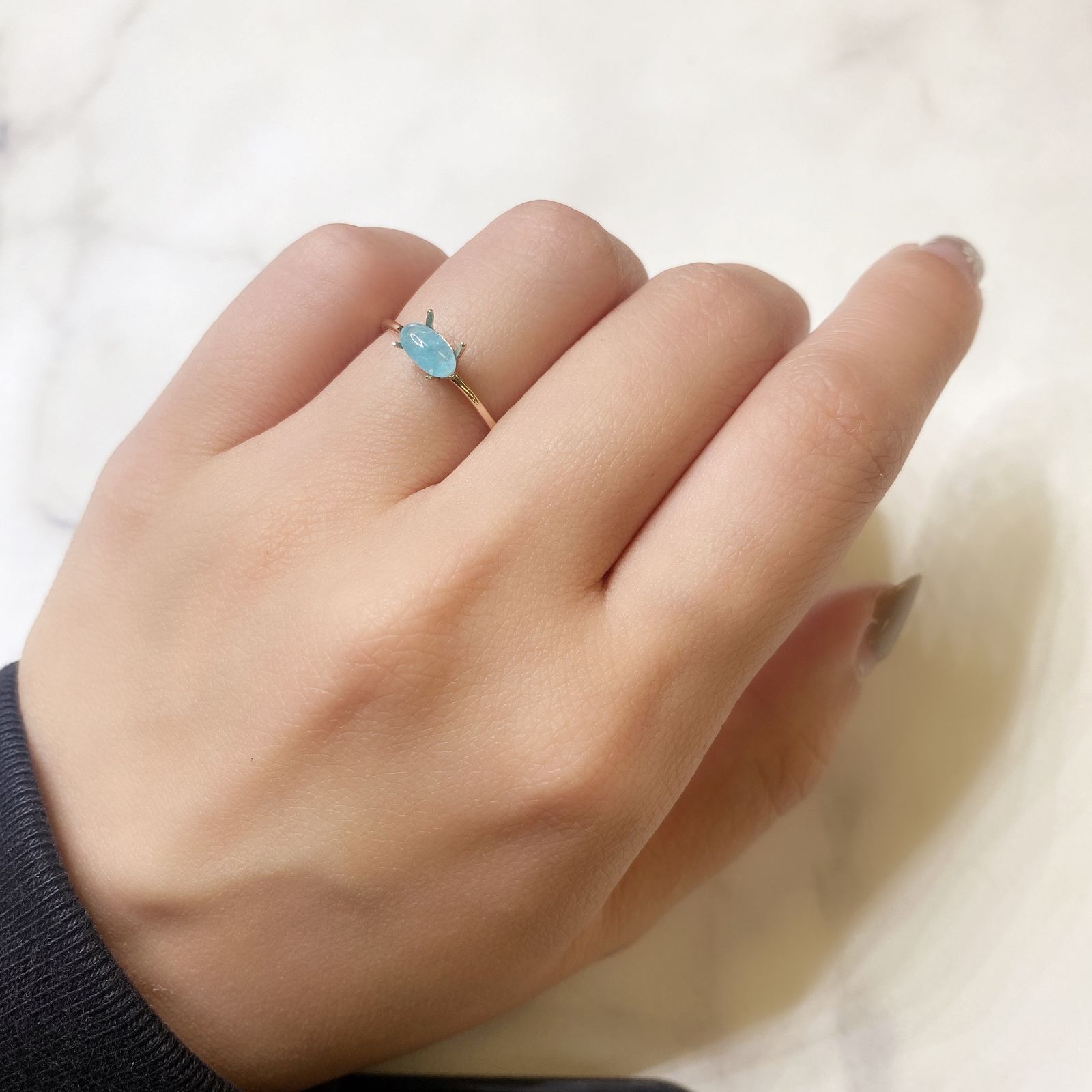 ヘミモルファイト(宝石名ヘミモルファイト) コンゴ産 0.61ct 識別済[211013291]6.6×3.8mm前後