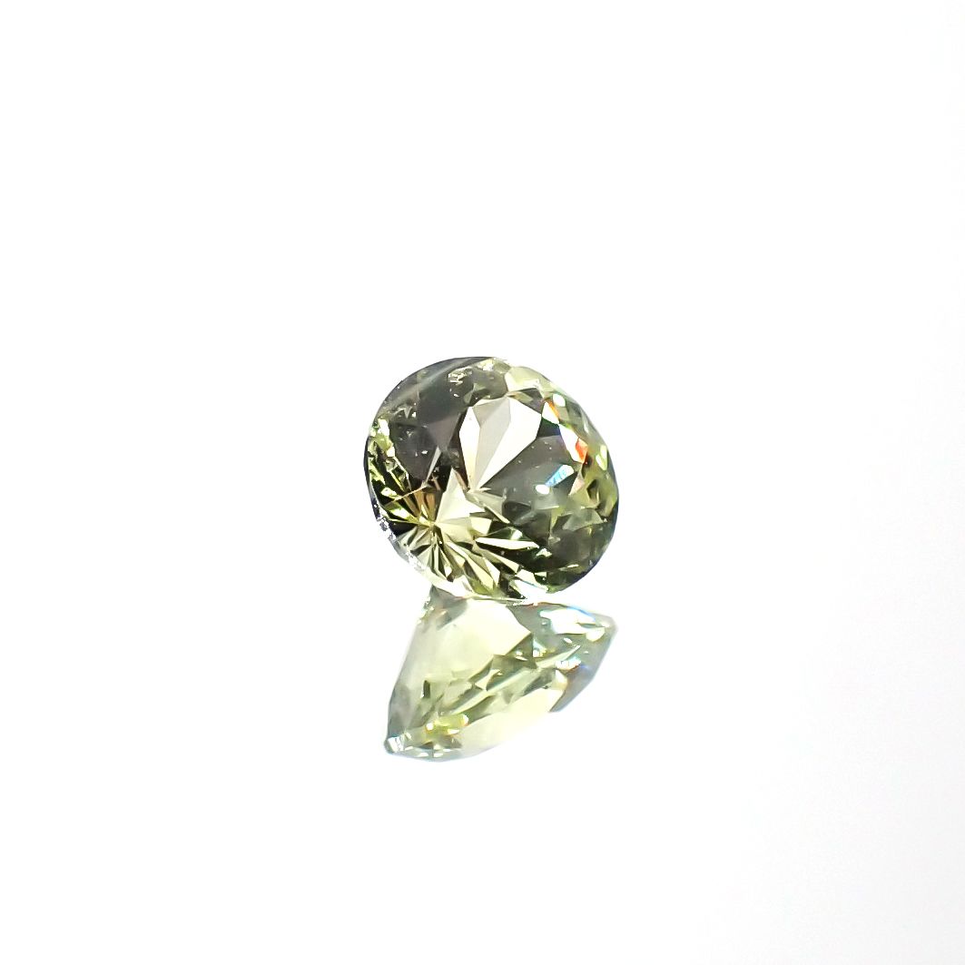 グリーンクリソベリル(宝石名クリソベリル)スリランカ/マダガスカル産 0.36ct 識別済[231225023]4.3x4.2mm前後