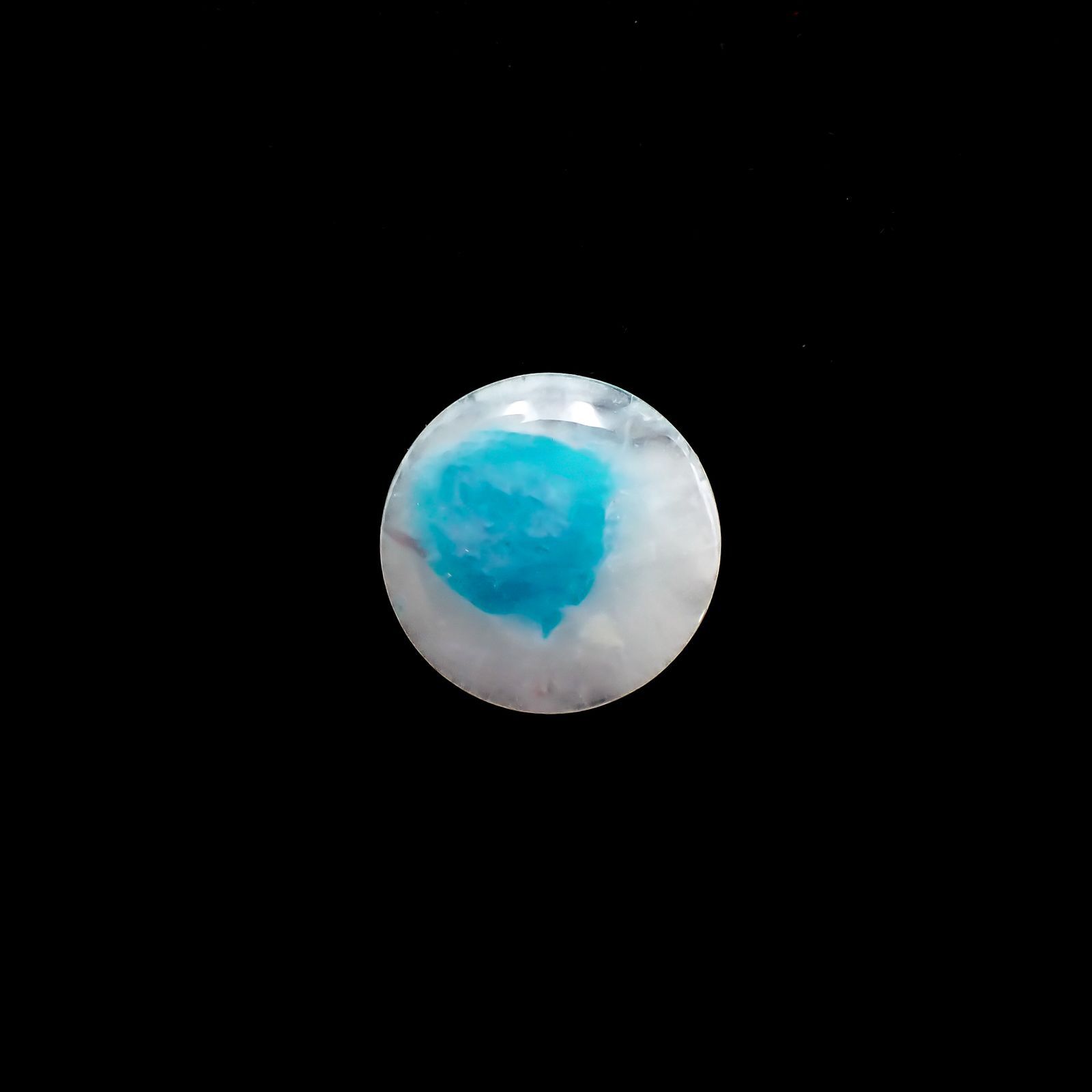 パライバトルマリンインクォーツ(宝石名トルマリンインクォーツ/別名パライバ・トルマリン)ブラジル産 6.110ct ソ付(宝貴協)[221018823]14.3x14.3mm前後