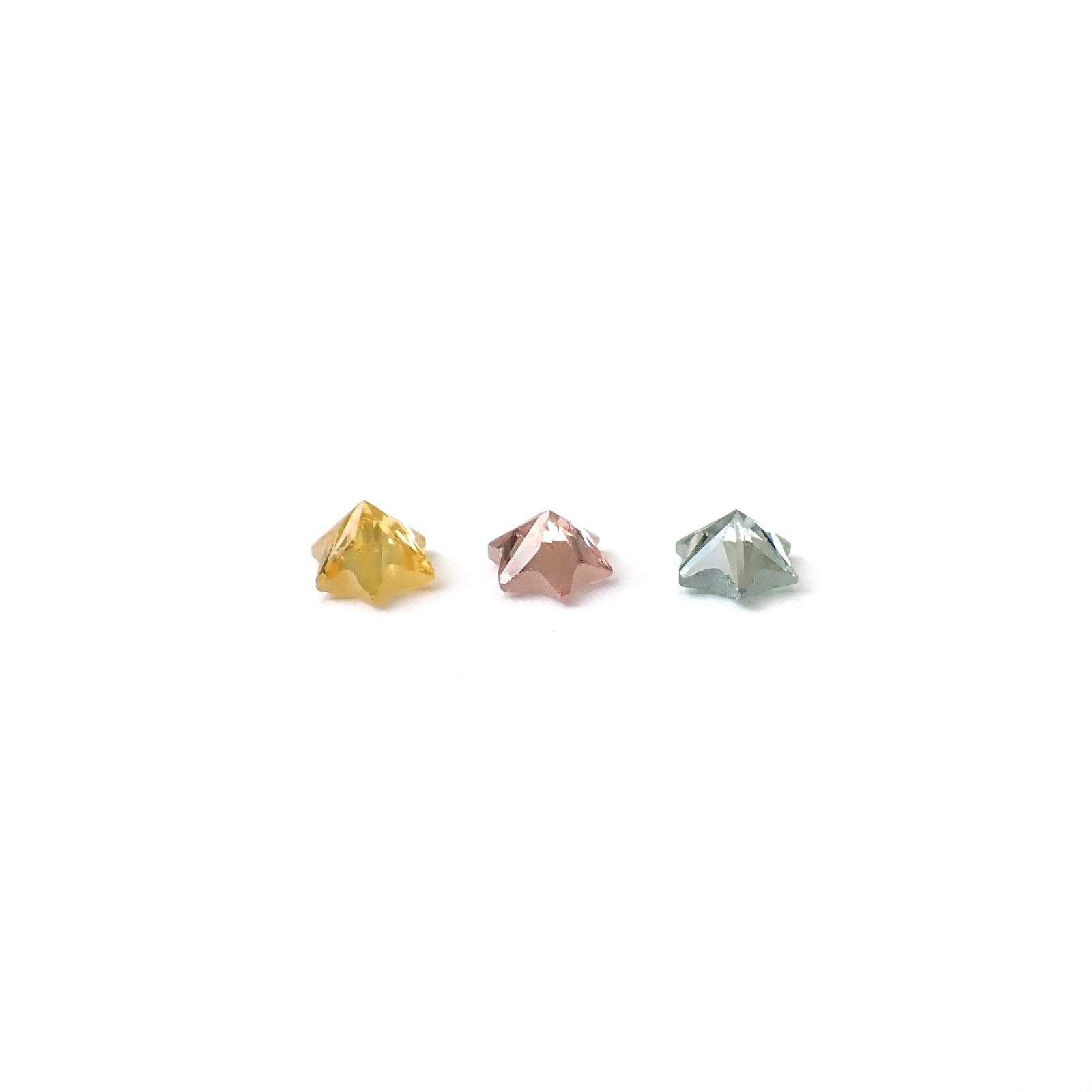 ◇カスタムカット◇サファイア カラーグラデーション3個セット スリランカ/マダガスカル産 0.26ct(3pcs合計) / 3x3mm前後 [260632324]