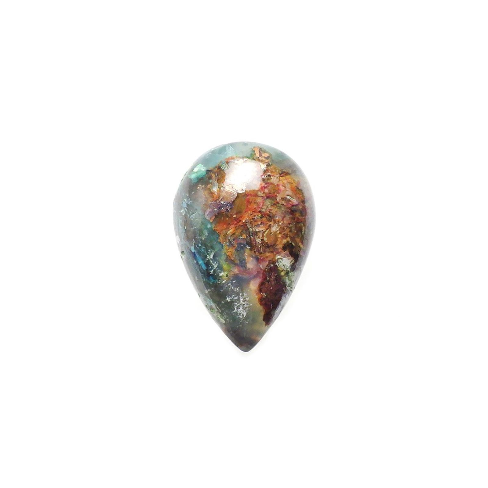 コッパークリソコラインカルセドニー インドネシア産 18.61ct / 21.3x14.5mm前後 [240125550]
