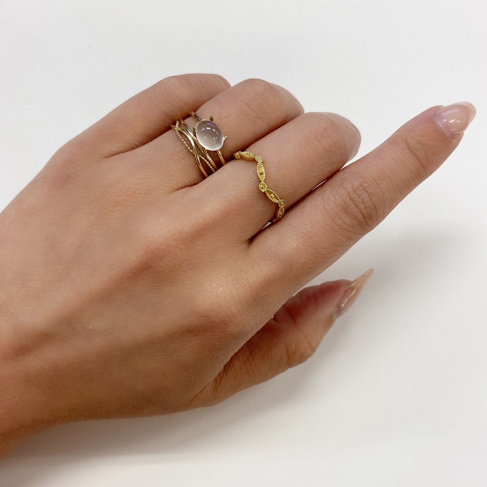 ムーンストーンキャッツアイ(宝石名ムーンストーン・キャッツアイ) インド産 1.33ct 識別済[210611340]7.8×6.1mm前後