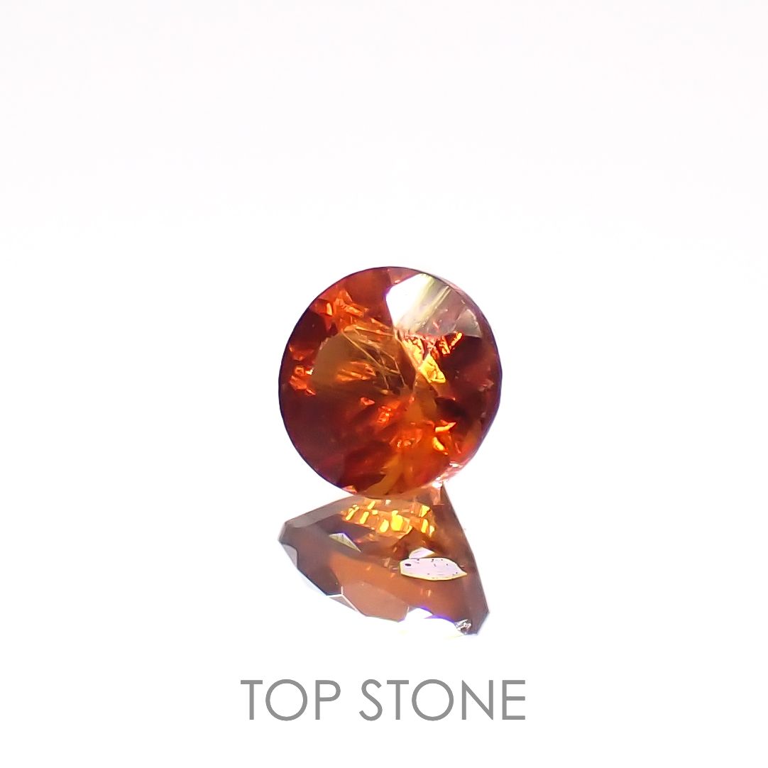 オレンジロードクロサイト 南アフリカ産 0.14ct[230321025]3x2.9mm前後