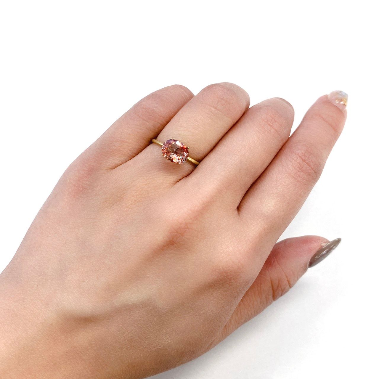 ファイヤークォーツ ナイジェリア産 ルース 1.45ct[210510711]8.5×6.8mm前後