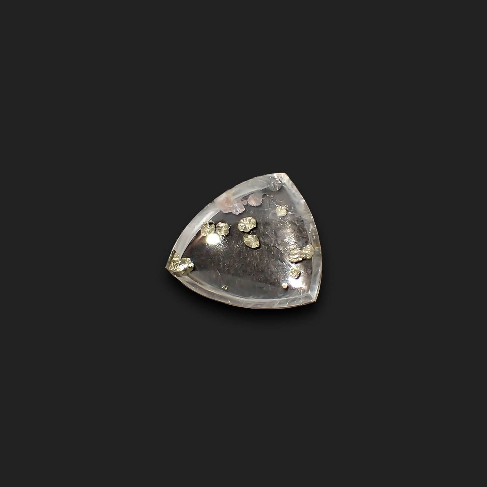 パイライトインクォーツ(マーカサイトインクォーツ) ブラジル産 14.29ct / 19.1x16.6mm前後 [240225915]