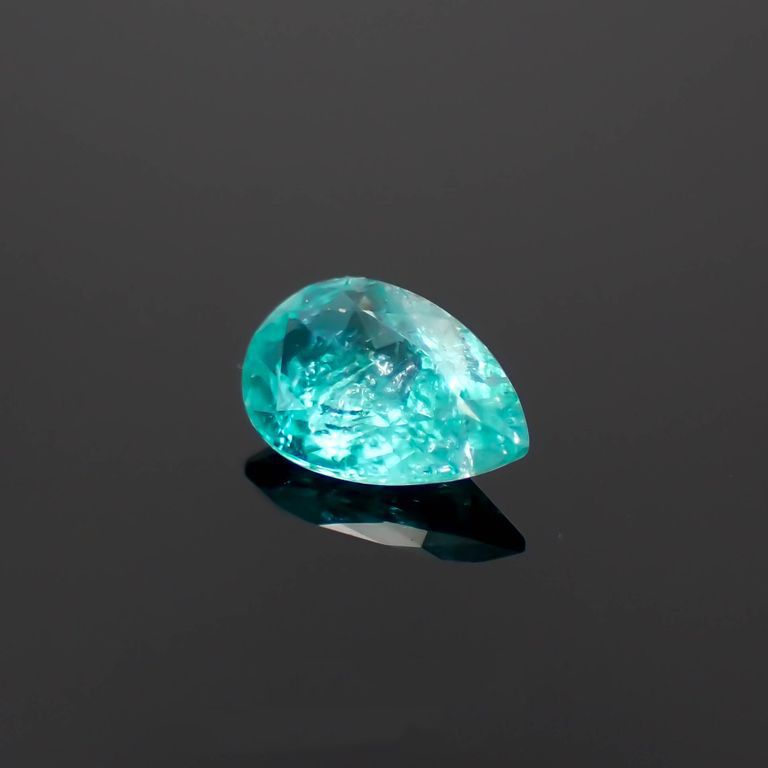 パライバトルマリン(宝石名トルマリン/別名パライバ・トルマリン)ブラジル・キントス鉱山産 0.340ct ソ付(宝貴協)[221018748]6x3.9mm前後