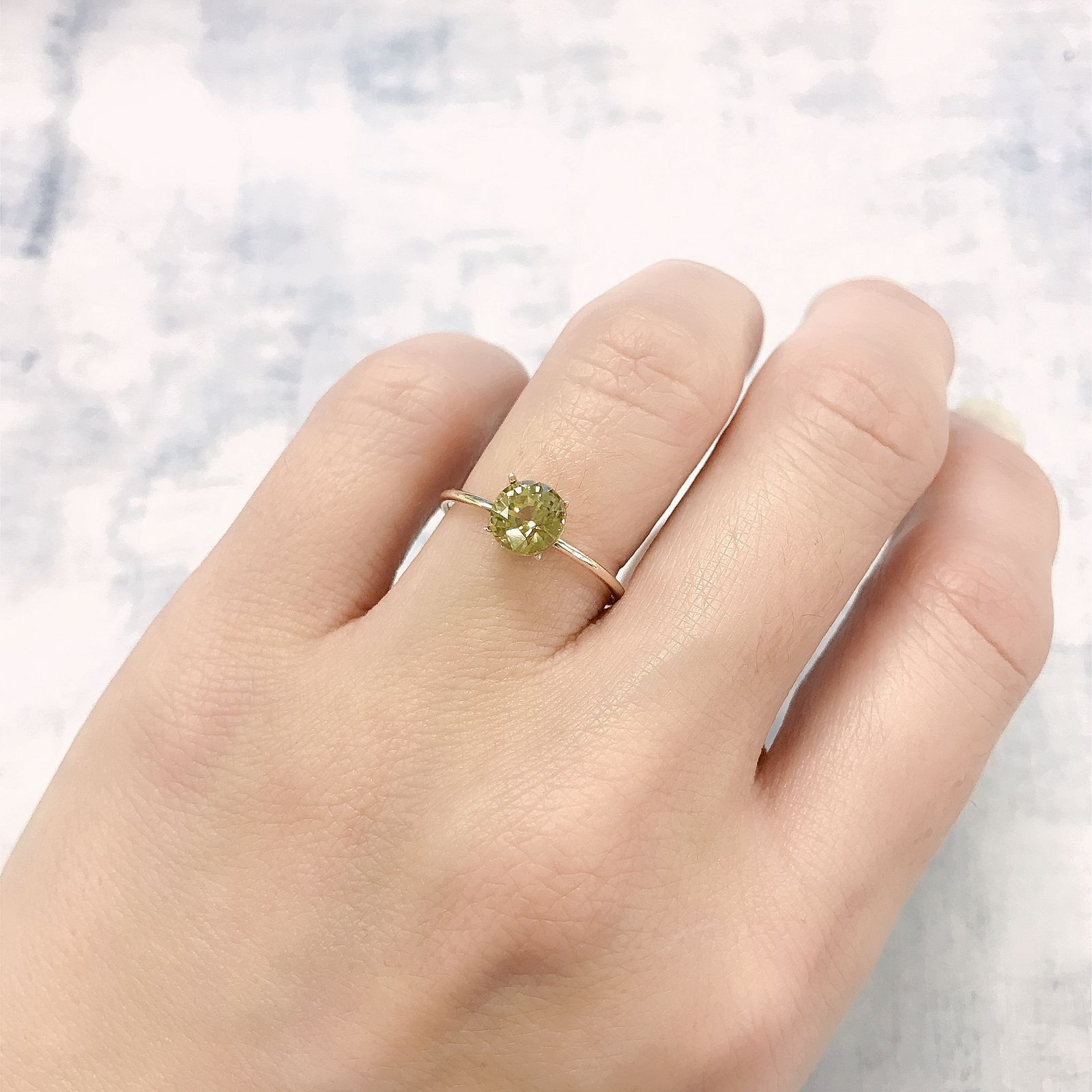 イエロージルコン(宝石名ジルコン)スリランカ/カンボジア産 1.48ct 識別済[230823199]6.1x6.1mm前後