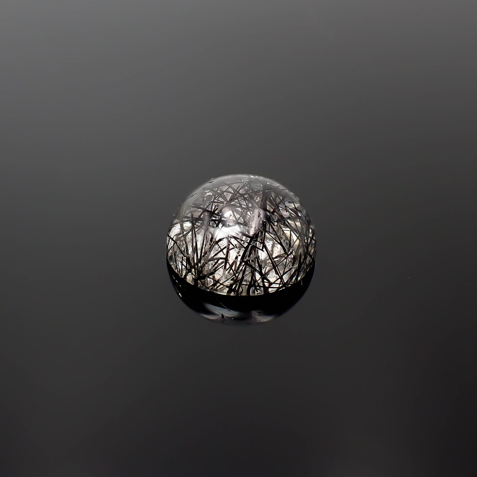 ブラックトルマリンインクォーツ ブラジル産 17.26ct[240427061]17x17mm前後