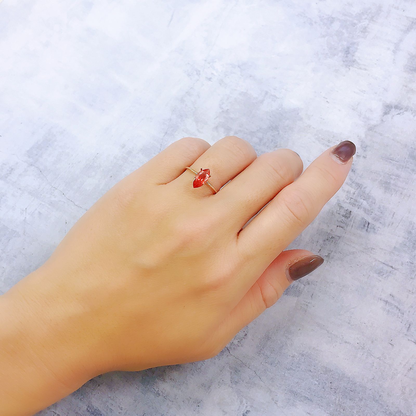 レッドラブラドライト(宝石名ラブラドライト)エチオピア産 0.85ct 識別済[221018257]10.1x4.8mm前後