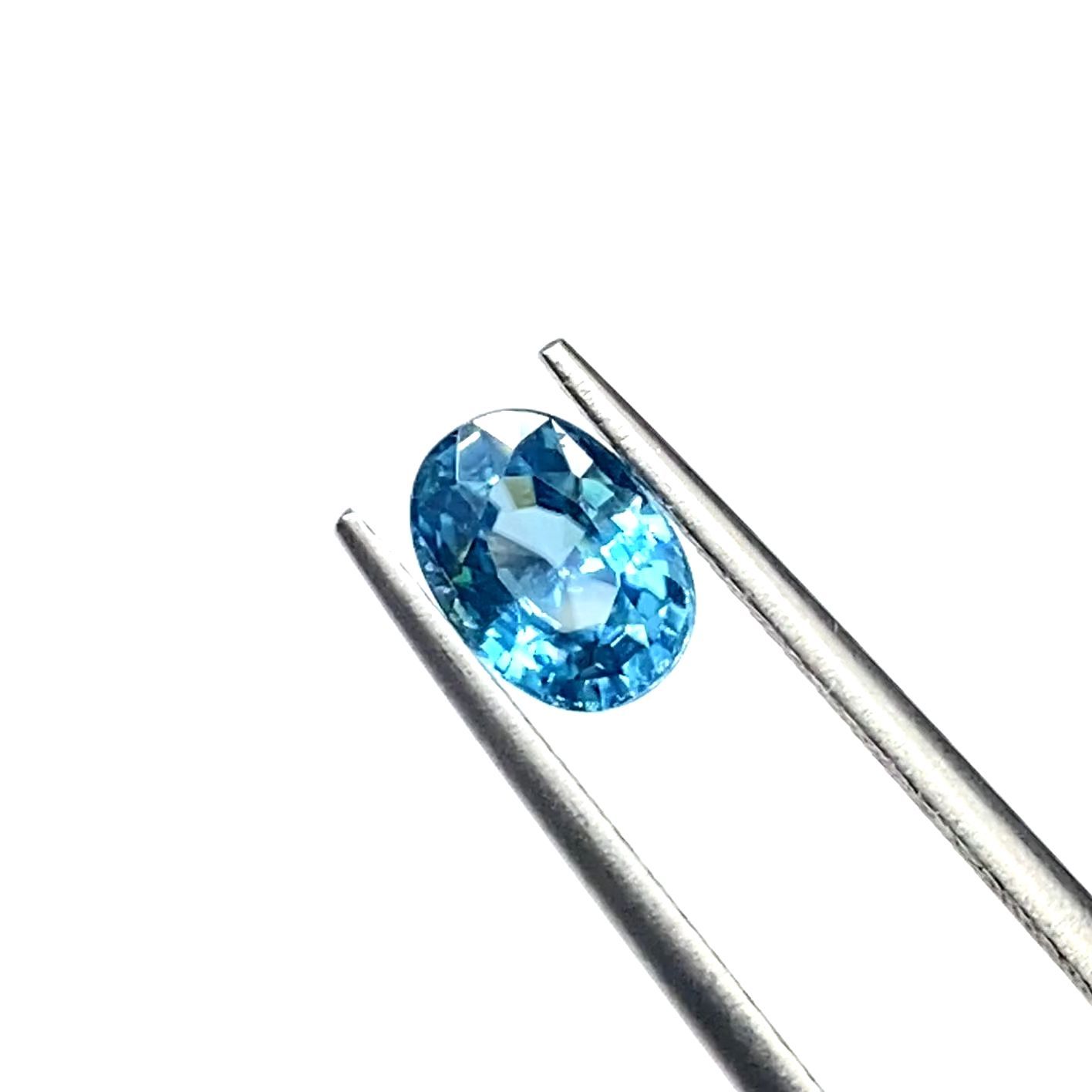 ブルージルコン(宝石名ジルコン) カンボジア産 1.42ct 識別済