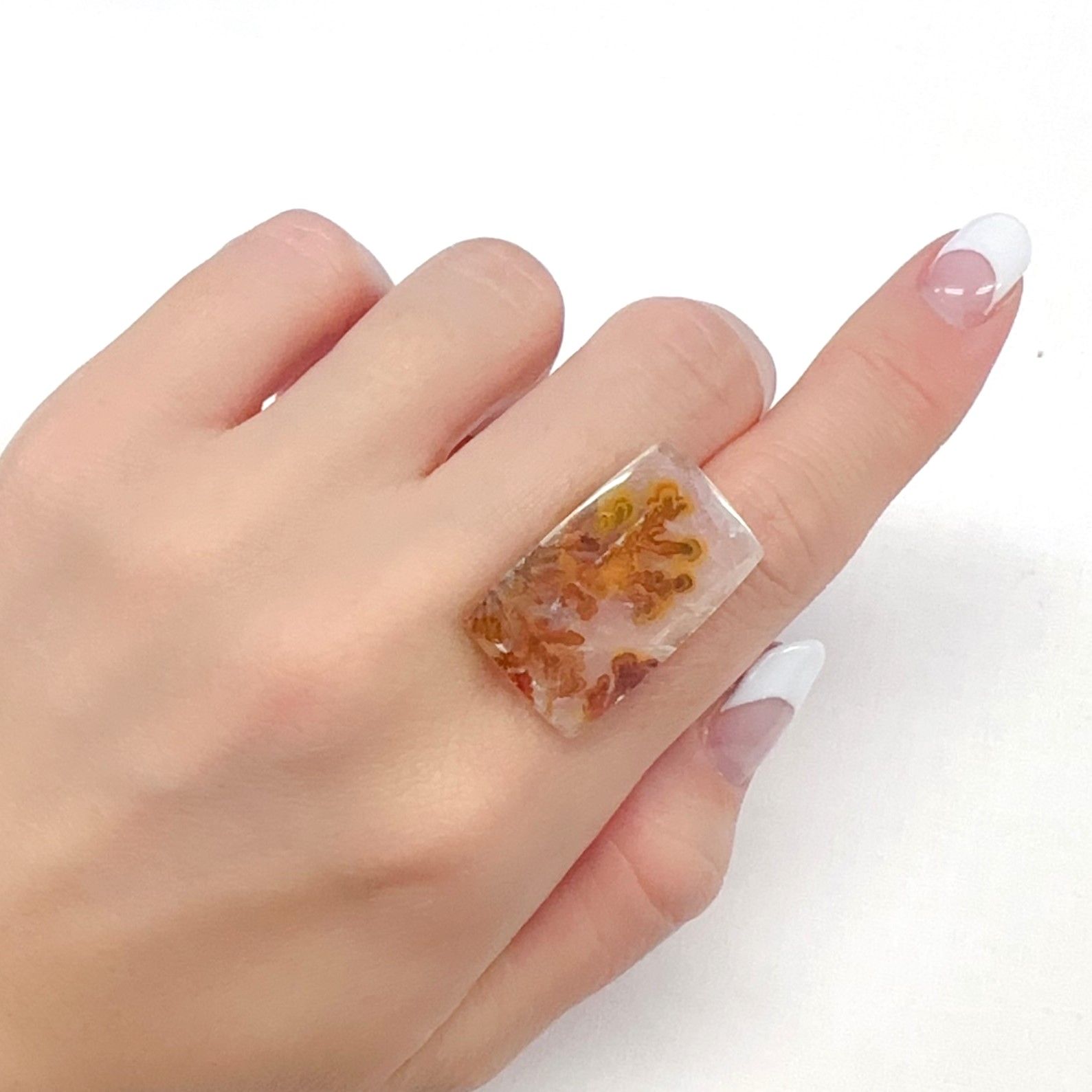 レッドデンドリチッククォーツ ブラジル産 19.29ct[231225089]27.2x16.4mm前後