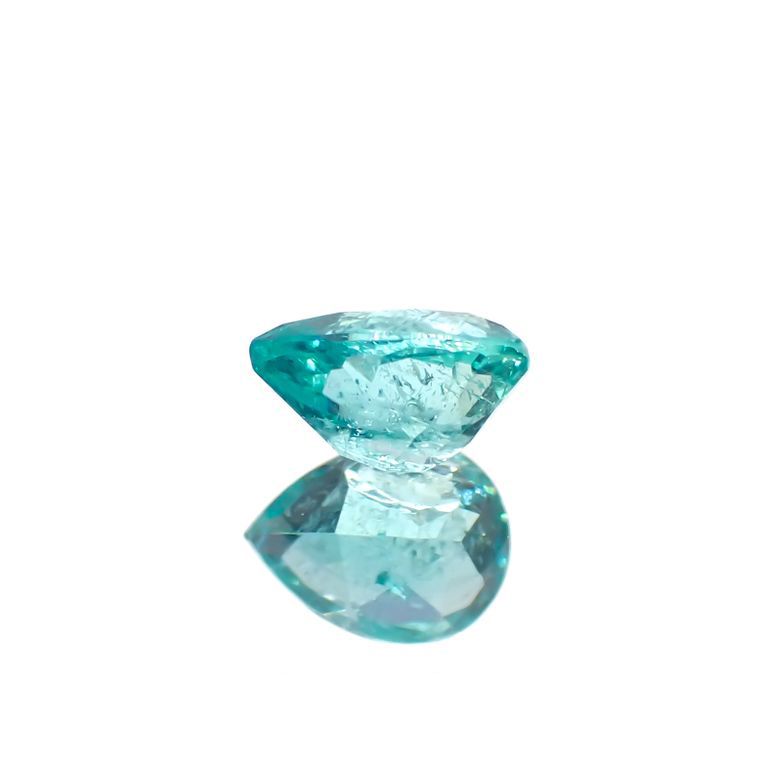 パライバトルマリン(宝石名トルマリン/別名パライバ・トルマリン)ブラジル・キントス鉱山産 0.246ct ソ付(宝貴協)[221018737]4.6x3.4mm前後