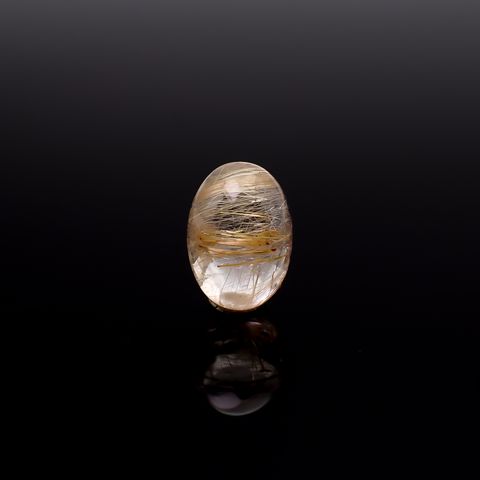 ◇バフトップカット◇ルチルクォーツ ブラジル産 7.40ct / 13.9x9.9mm前後 [260732401]