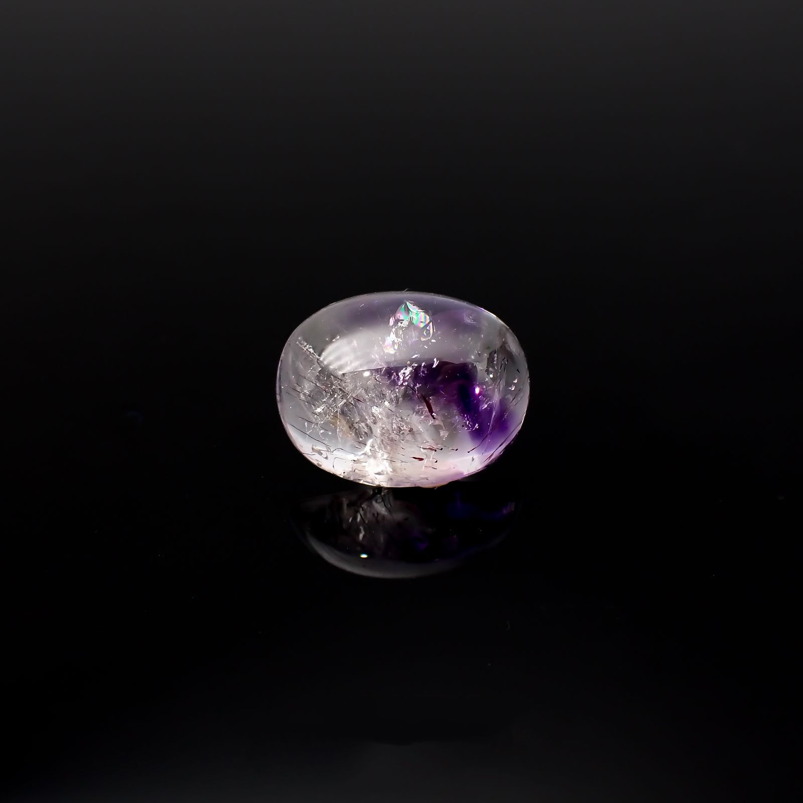 アメジストエレスチャル ブラジル産 10.51ct[220917976]16.9x13.1mm前後