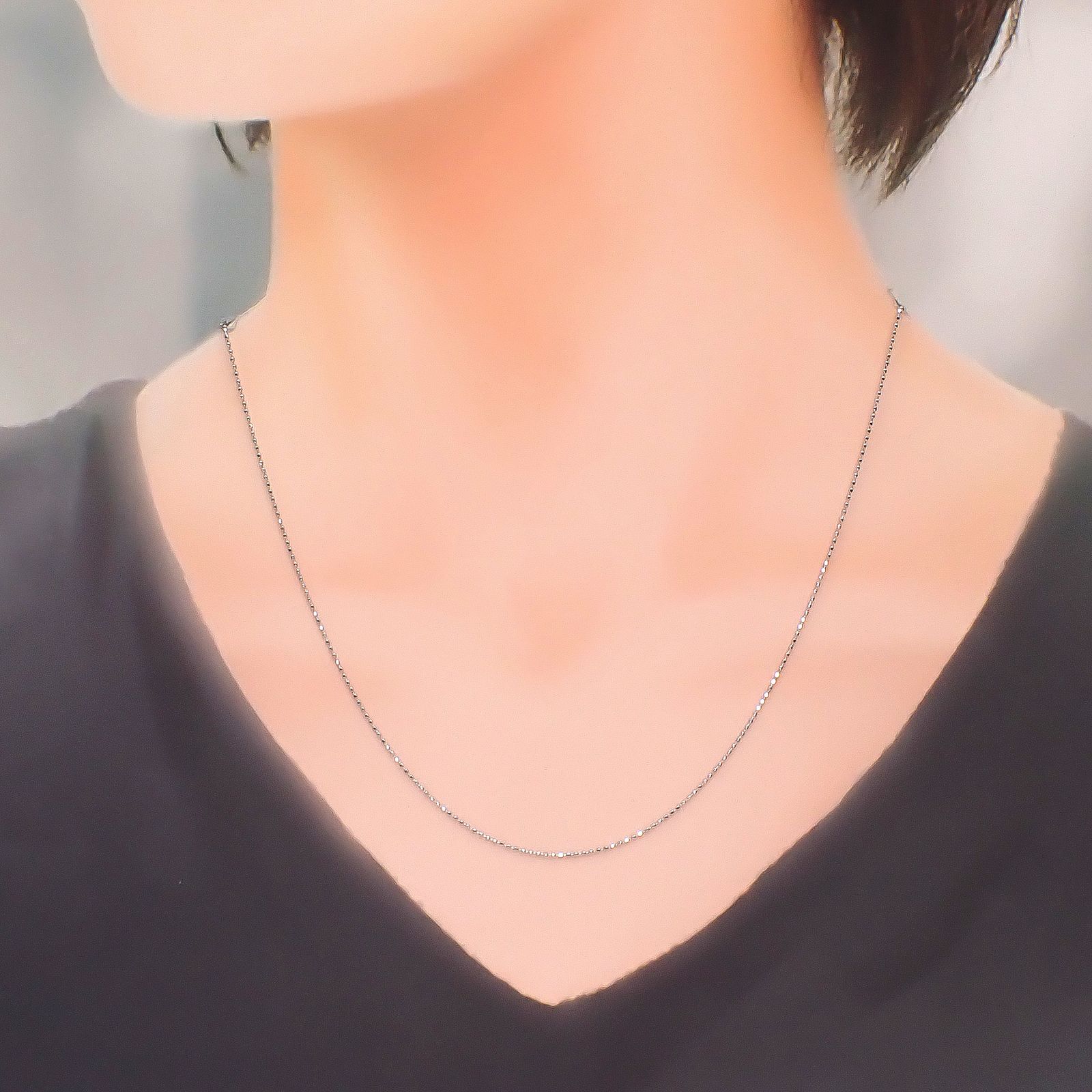 K18WGスライドピンチェーン カットボール[325]0.8mm 45cm