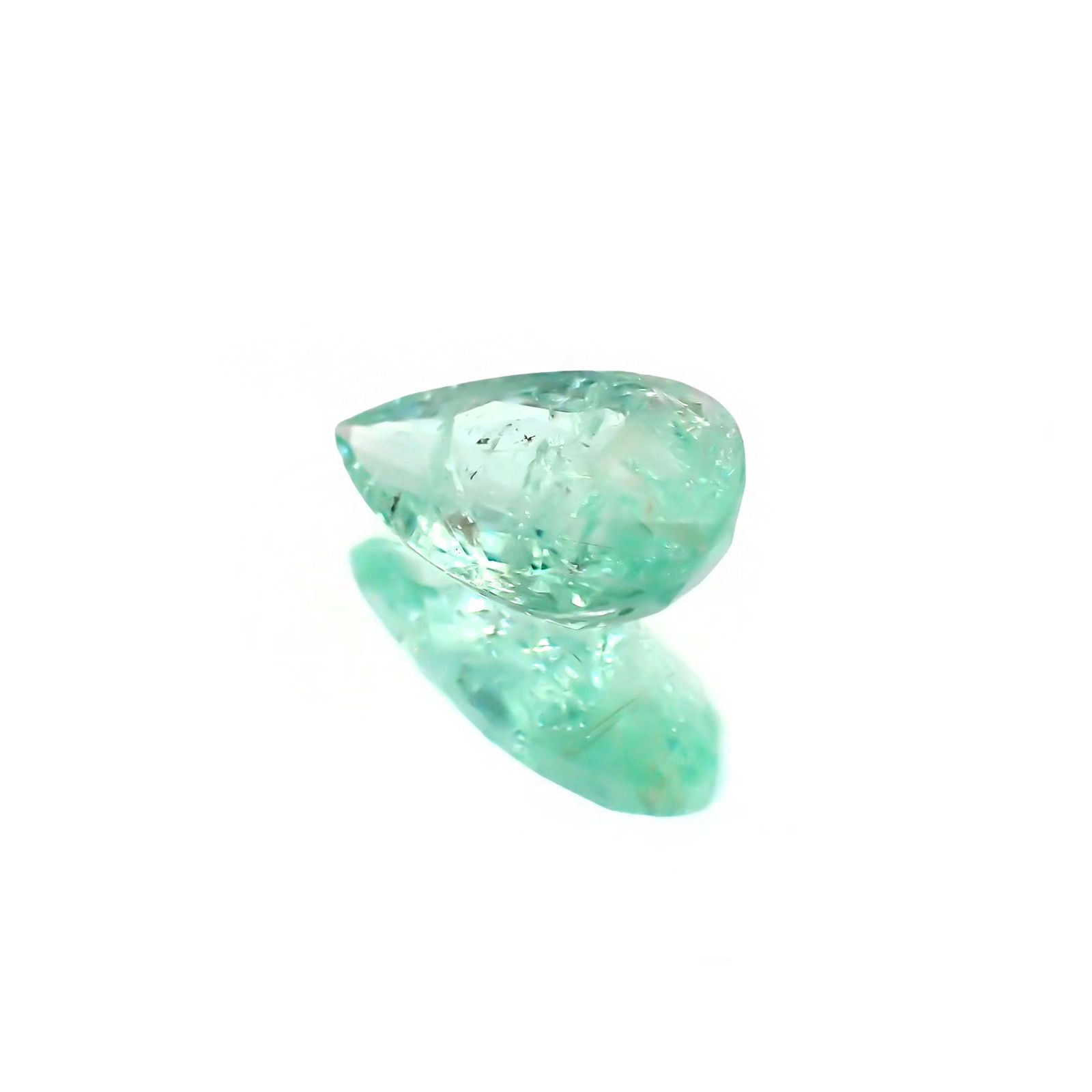 パライバトルマリン(宝石名トルマリン/別名パライバ・トルマリン) モザンビーク産 ソ付(宝貴協) 3.783ct / 14.8×8.1mm前後 [21019383]
