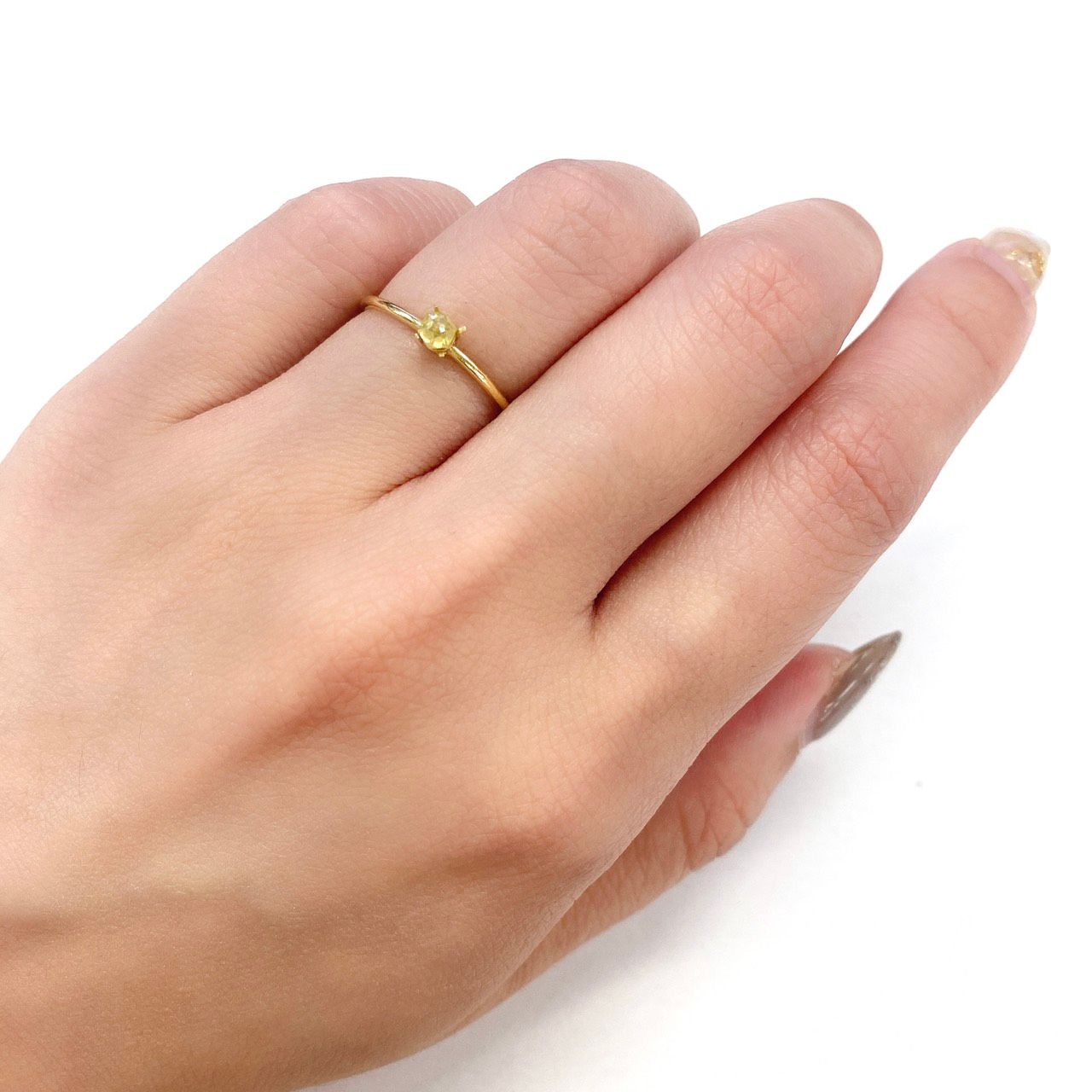 ◇ヘキサゴンアンティークカット◇イエローダイヤモンド ルース 0.15ct[210611066]3×2.8mm前後
