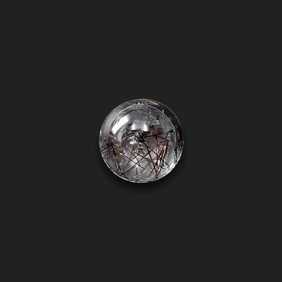 ブラックトルマリンインクォーツ ブラジル産 11.54ct[240427060]14.9x14.9mm前後