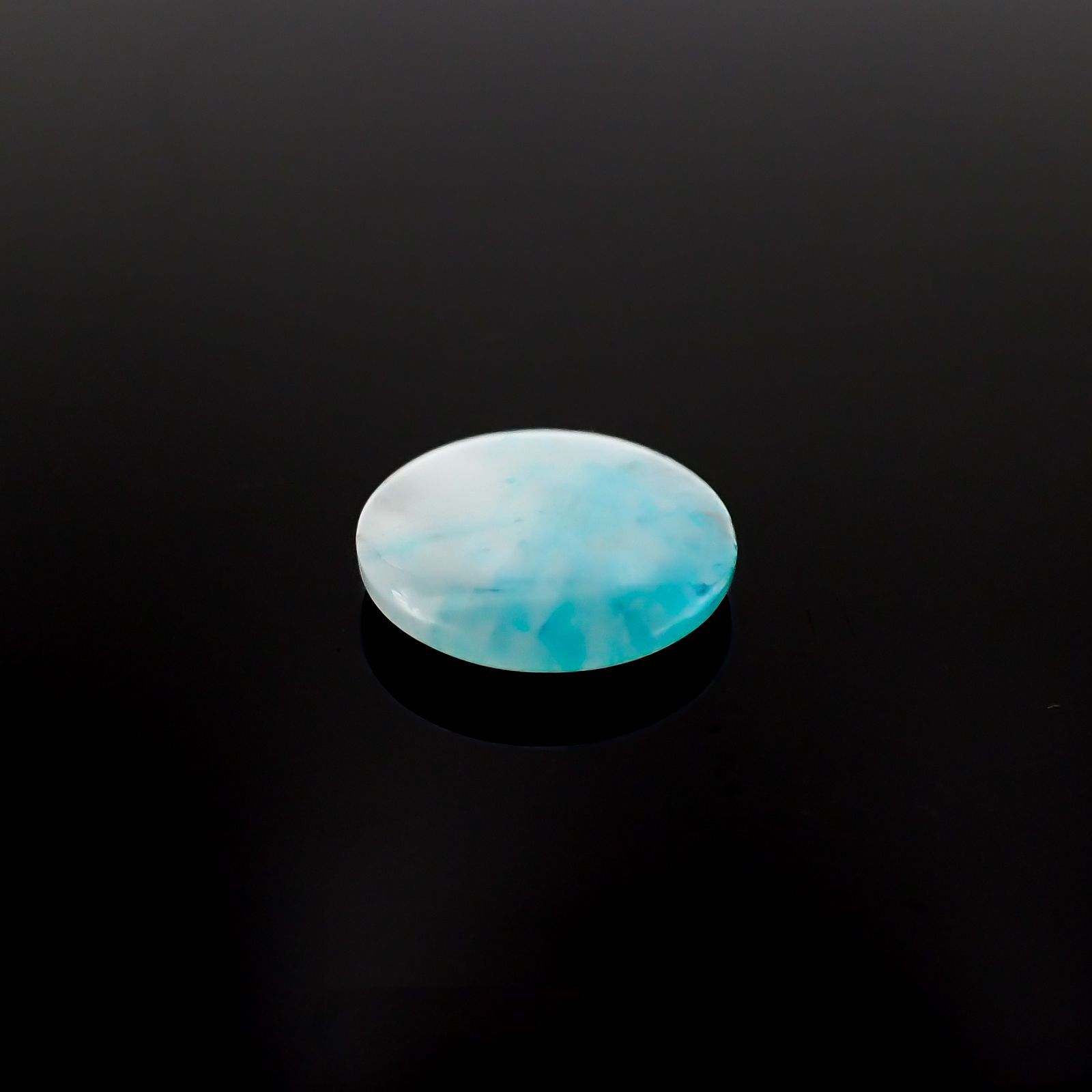 パライバトルマリンインクォーツ(宝石名トルマリンインクォーツ/別名パライバ・トルマリン)ブラジル産 4.946ct ソ付(宝貴協)[221018824]13.9x13.9mm前後