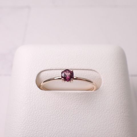 リング空枠：石留め▶パープリッシュピンクスピネル（お客様製作例）