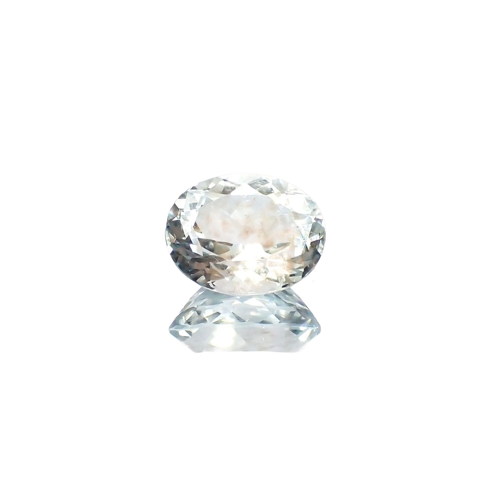 アベンチュリンアクアマリン(宝石名シーン・アクアマリン) ナイジェリア産 ソ付(彩珠) 3.995ct / 11.6x9.2mm前後 [210712968]