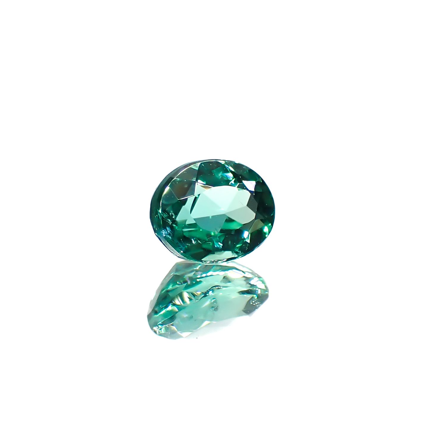 パライバトルマリン(宝石名トルマリン/別名パライバ・トルマリン)ブラジル・キントス鉱山産 0.485ct ソ付(宝貴協)[240928717]5.16x4.16mm前後