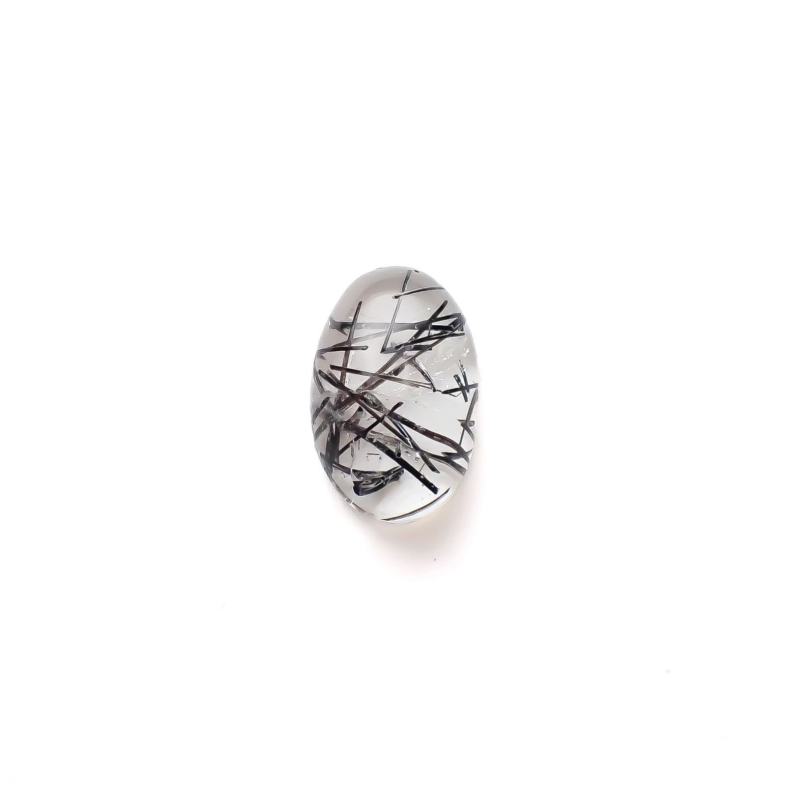 ブラックトルマリンインクォーツ ブラジル産 4.18ct[240427062]13.2x8.4mm前後