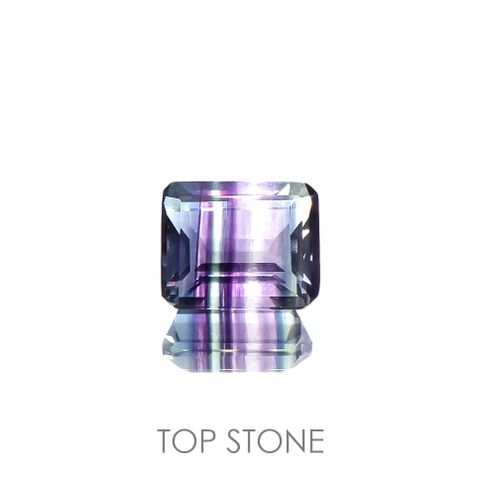 パーティカラーフローライト(宝石名フルオライト)ブラジル産 4.63ct 識別済[220115086]10.1x8.2mm前後