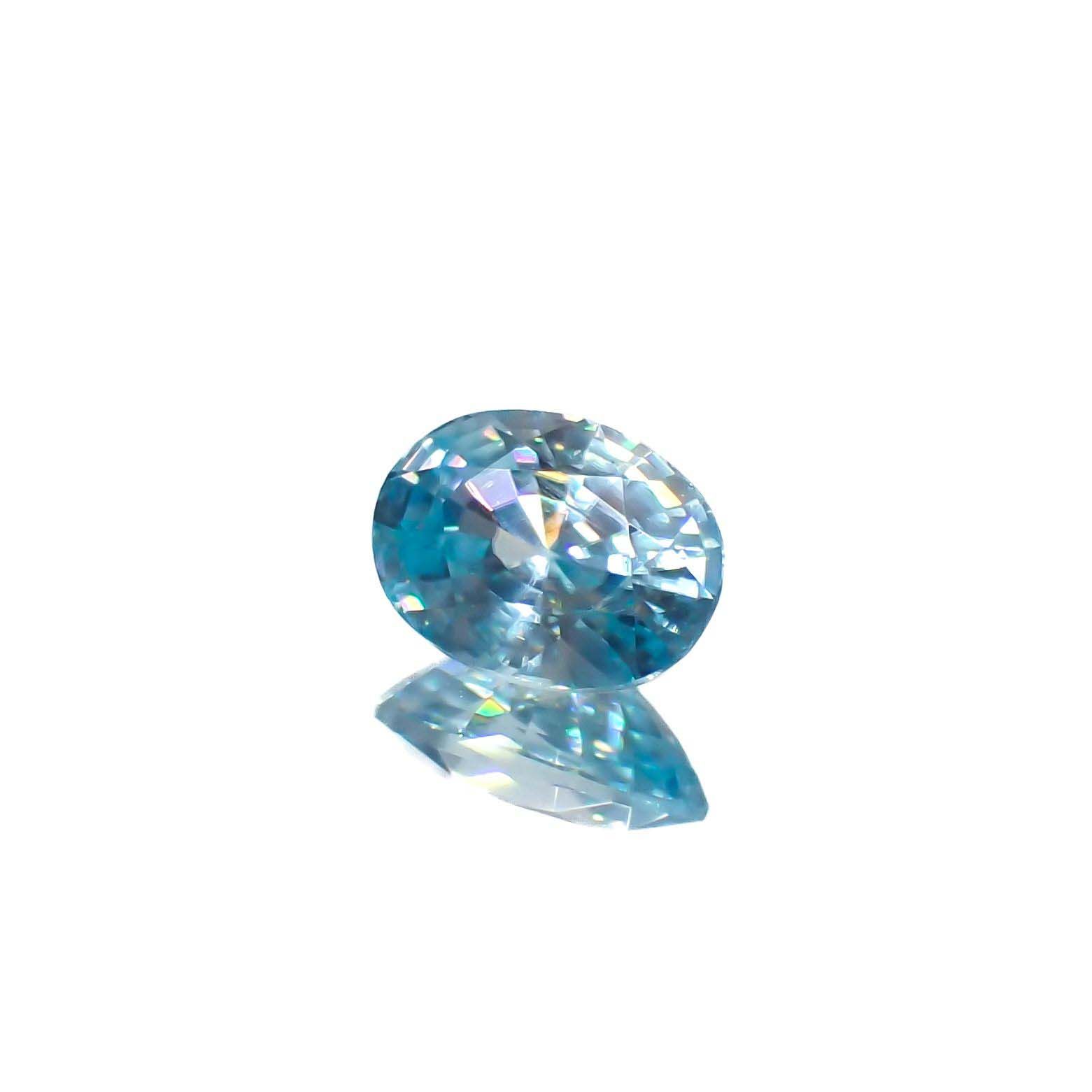 アイスブルージルコン カンボジア産 1.88ct[221018658]8x5.9mm前後
