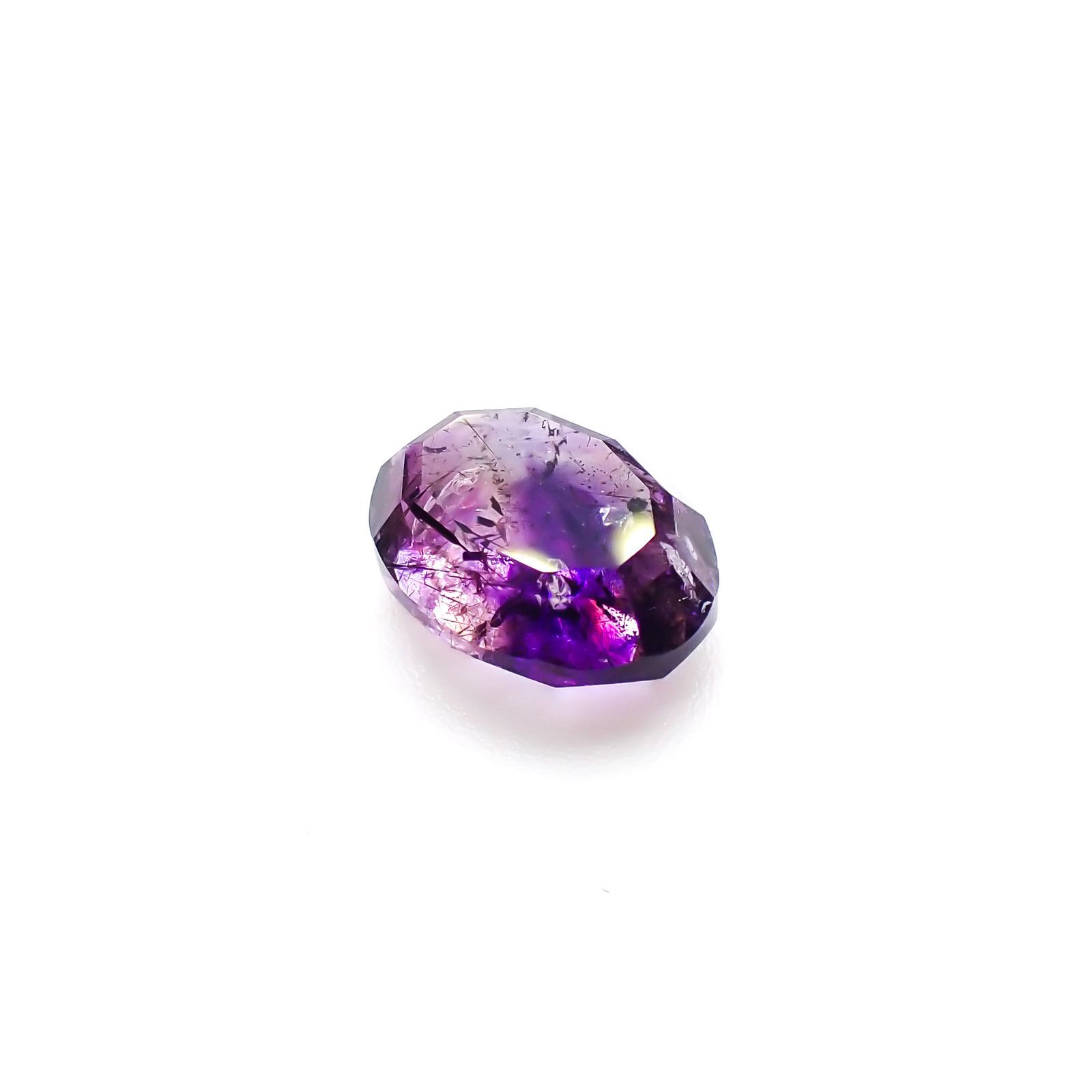 ◇カスタムカット◇アメジストエレスチャル ナイジェリア・カラバル産 3.04ct[221219693]10.5x7.8mm前後