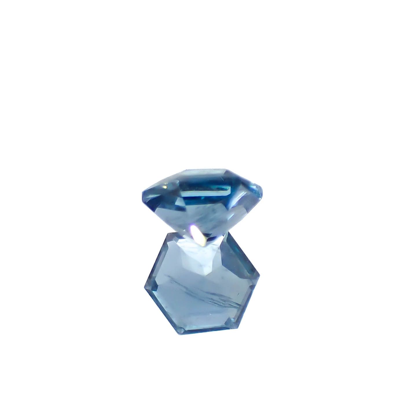 ◇ヘキサゴンカット◇サンタマリアアクアマリン ブラジル産 0.55ct [250329931]5x5mm前後