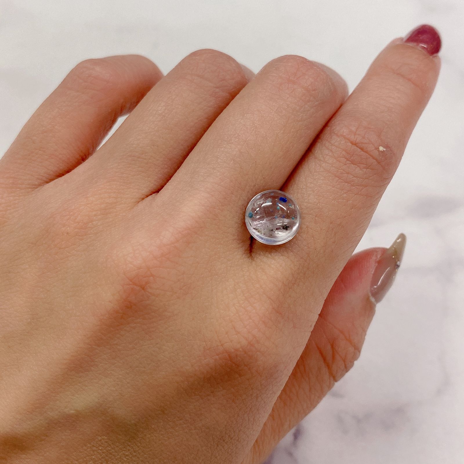 パライバクォーツ(宝石名ギラライト イン クォーツ) ブラジル産 3.58ct 識別済[20106756]10×9.9mm前後
