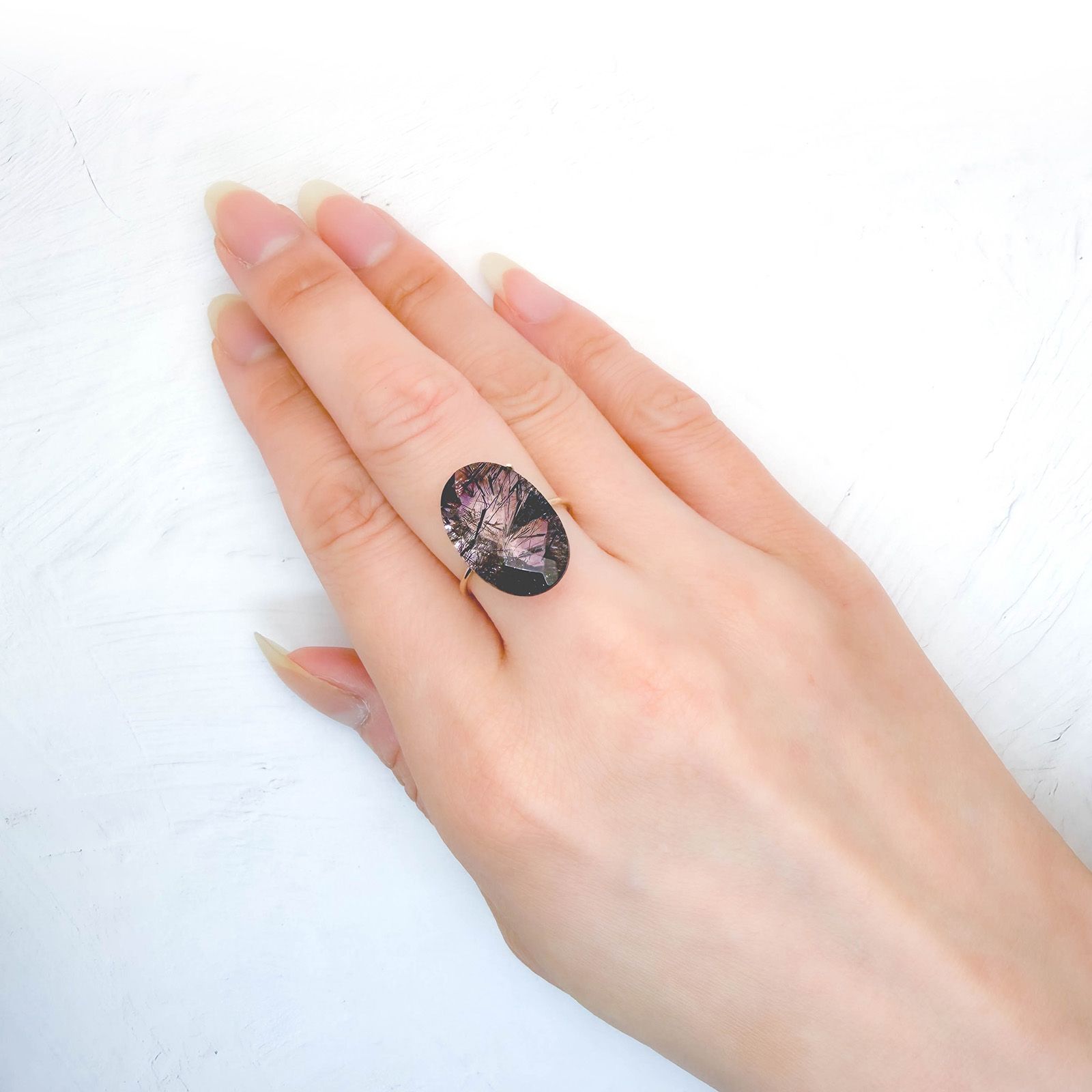 ◇チェッカーカット◇アメジストエレスチャル ブラジル産 9.16ct / 18.9x12.3mm前後 [260933026]