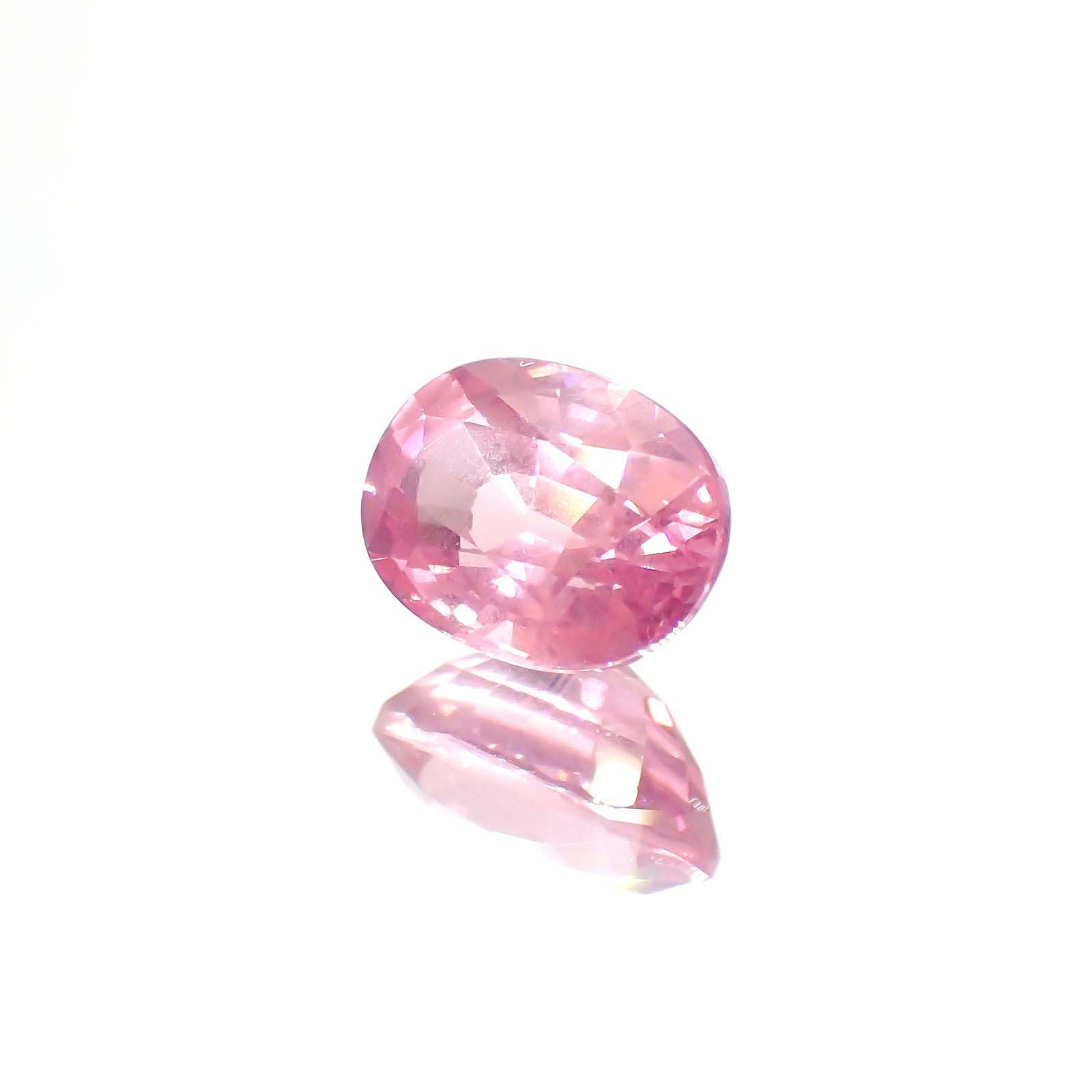 ピンクスピネル(宝石名ピンク・スピネル)タンザニア産 1.414ct ソ付(彩珠)[230722574]7.5x5.6mm前後