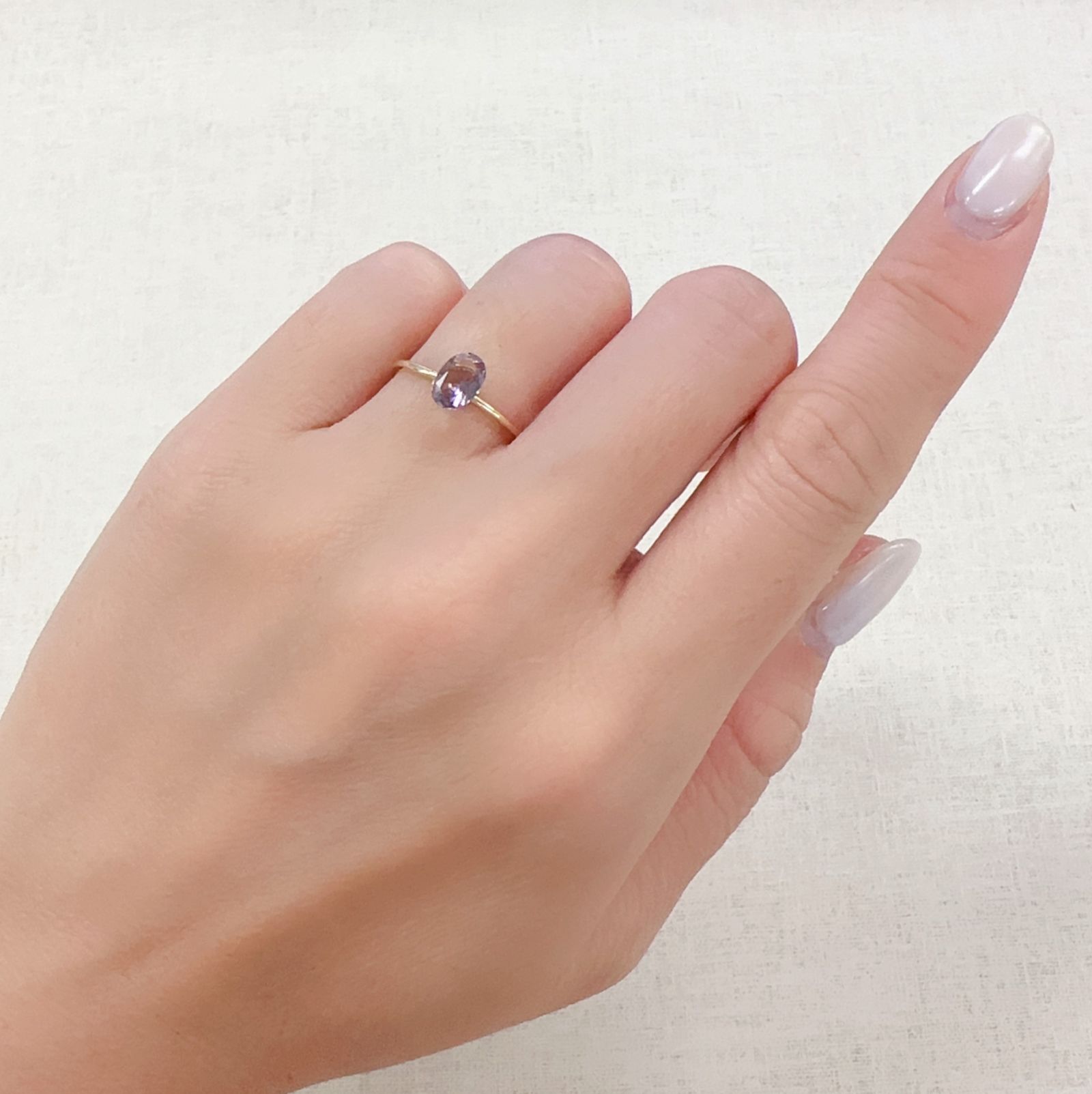 マリアライト(宝石名パープル・スキャポライト)タンザニア産 0.54ct 識別済[230722924]6.9x4.7mm前後