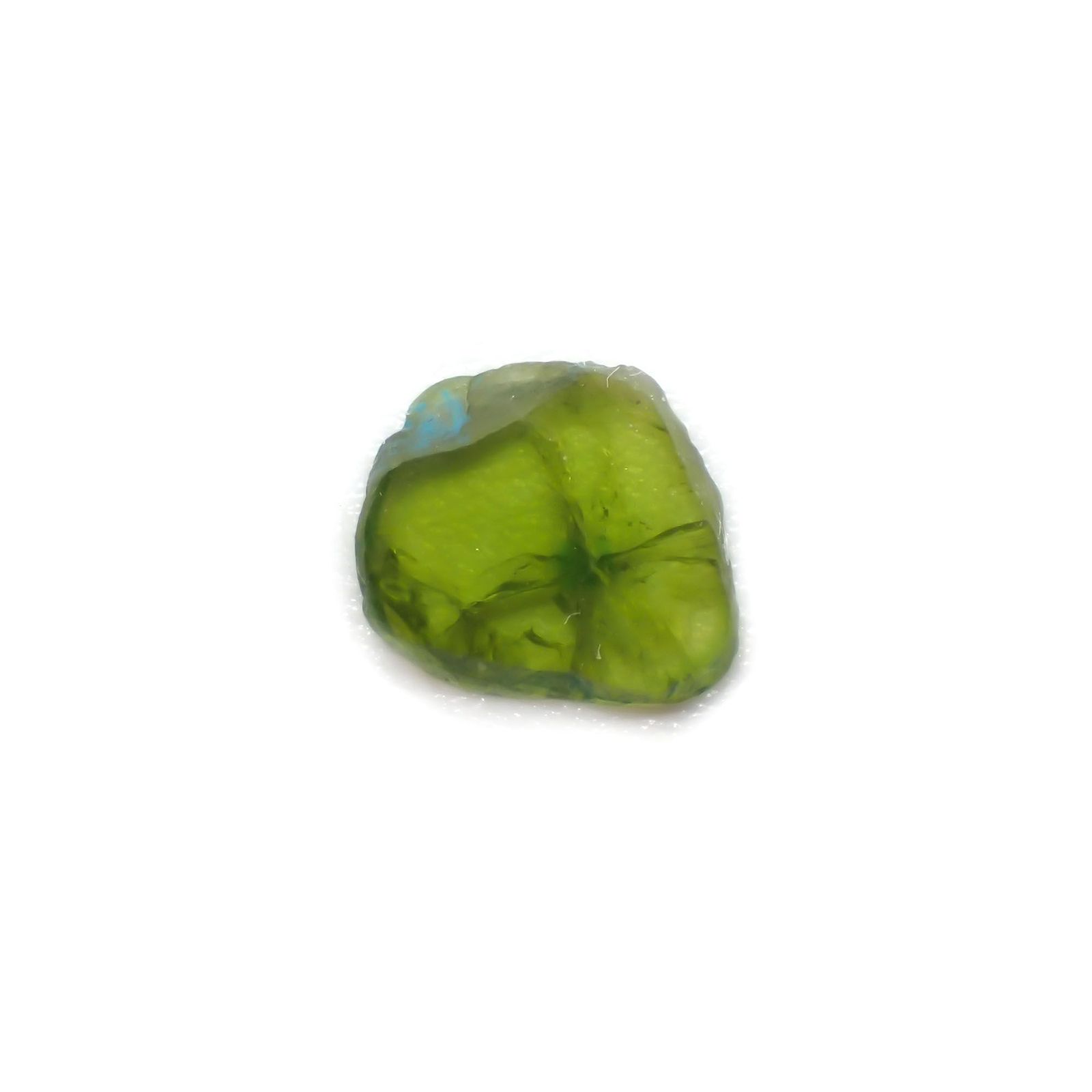 デマントイドガーネット 原石スライス(宝石名デマントイド・ガーネット) 0.67ct 識別済[210410506]6.3×7.3mm前後