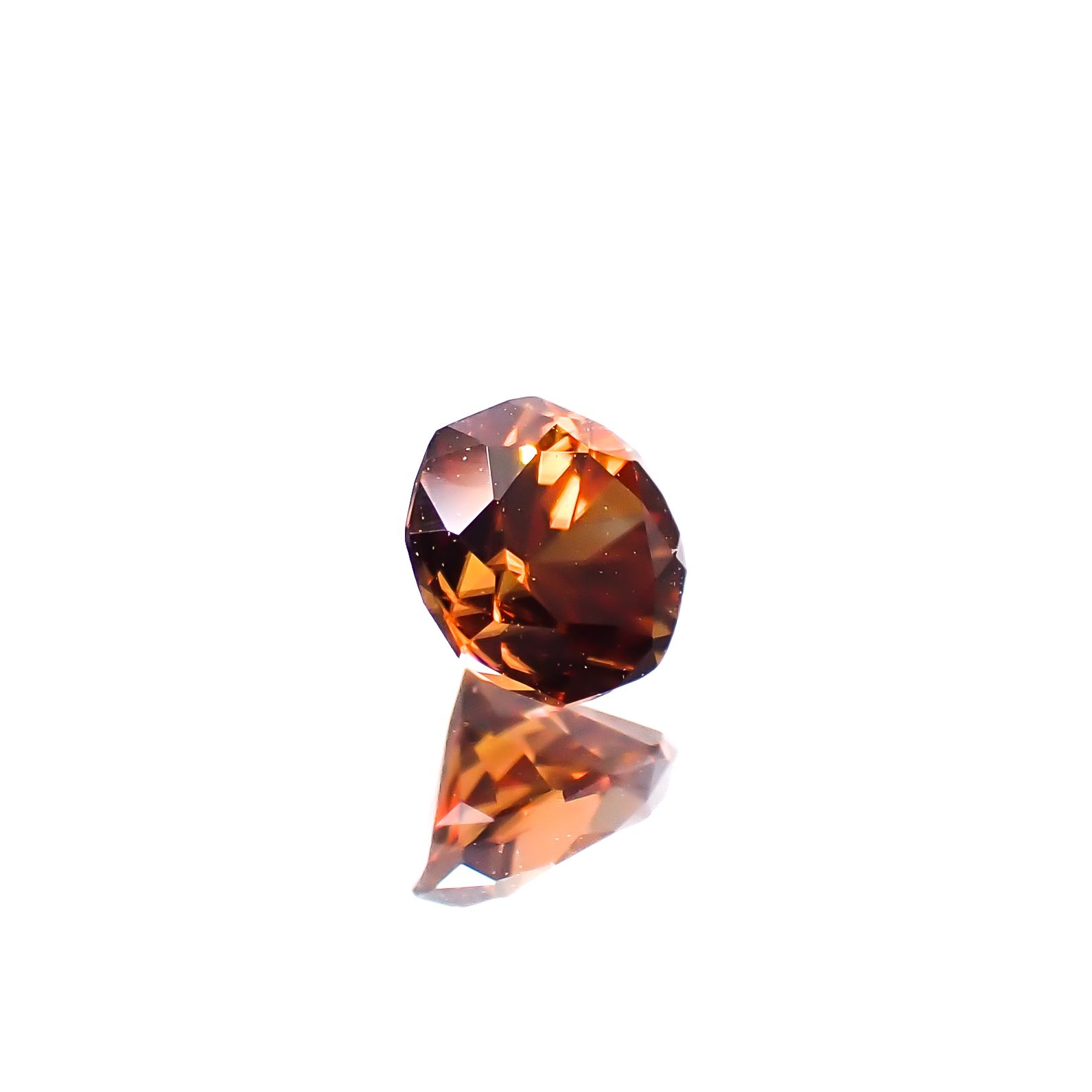 ◇オクタゴンカット◇オレンジジルコン(宝石名ジルコン)スリランカ/カンボジア産 0.42ct 識別済[241129488]3.9x3.9mm前後