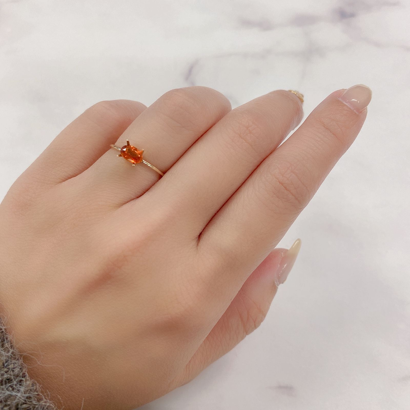 オレンジカイヤナイト(宝石名カイヤナイト) ネパール産 0.63ct 識別済[210310586]6.1×4mm前後