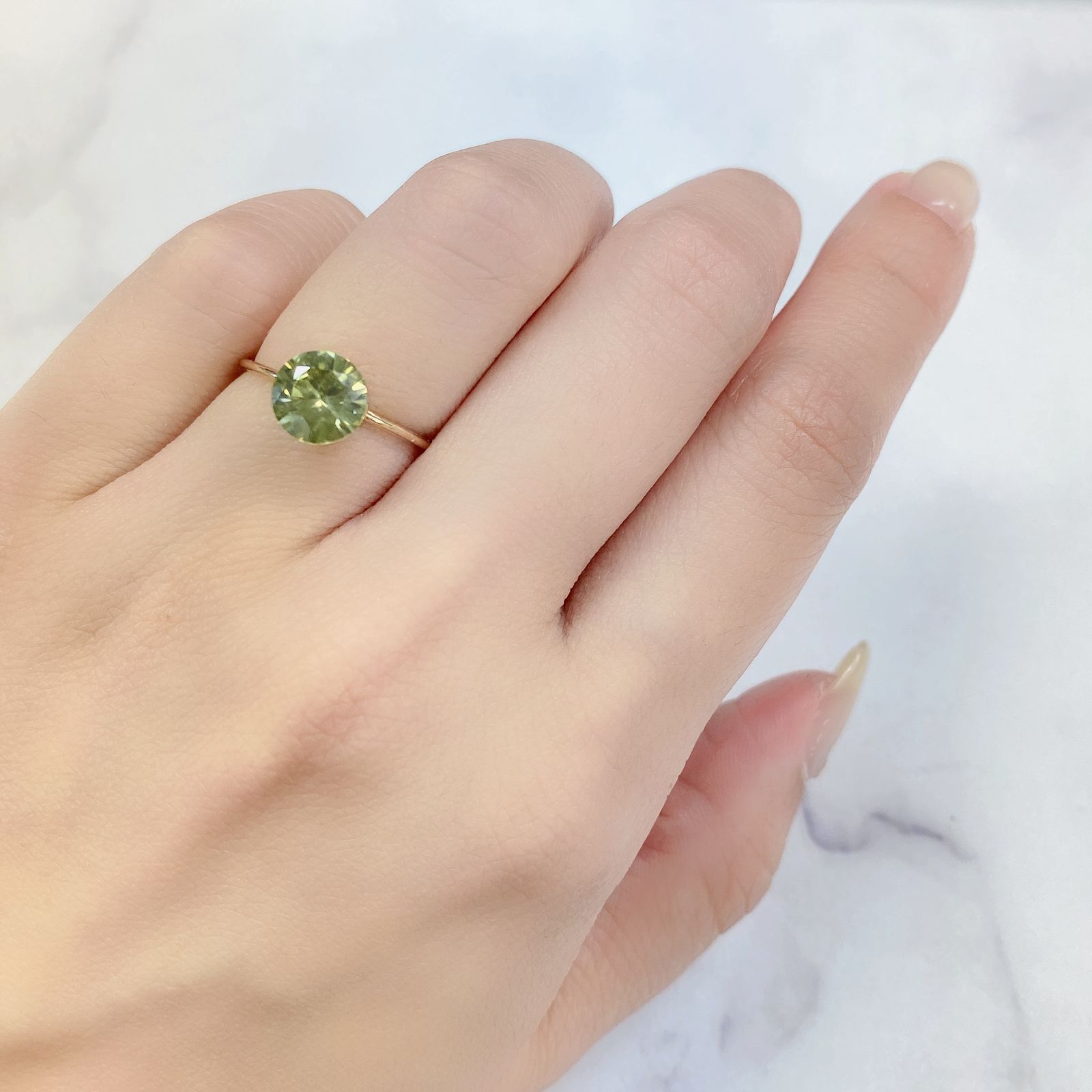 イエロージルコン(宝石名ジルコン)スリランカ/カンボジア産 1.93ct 識別済[230823196]7.5x7.4mm前後