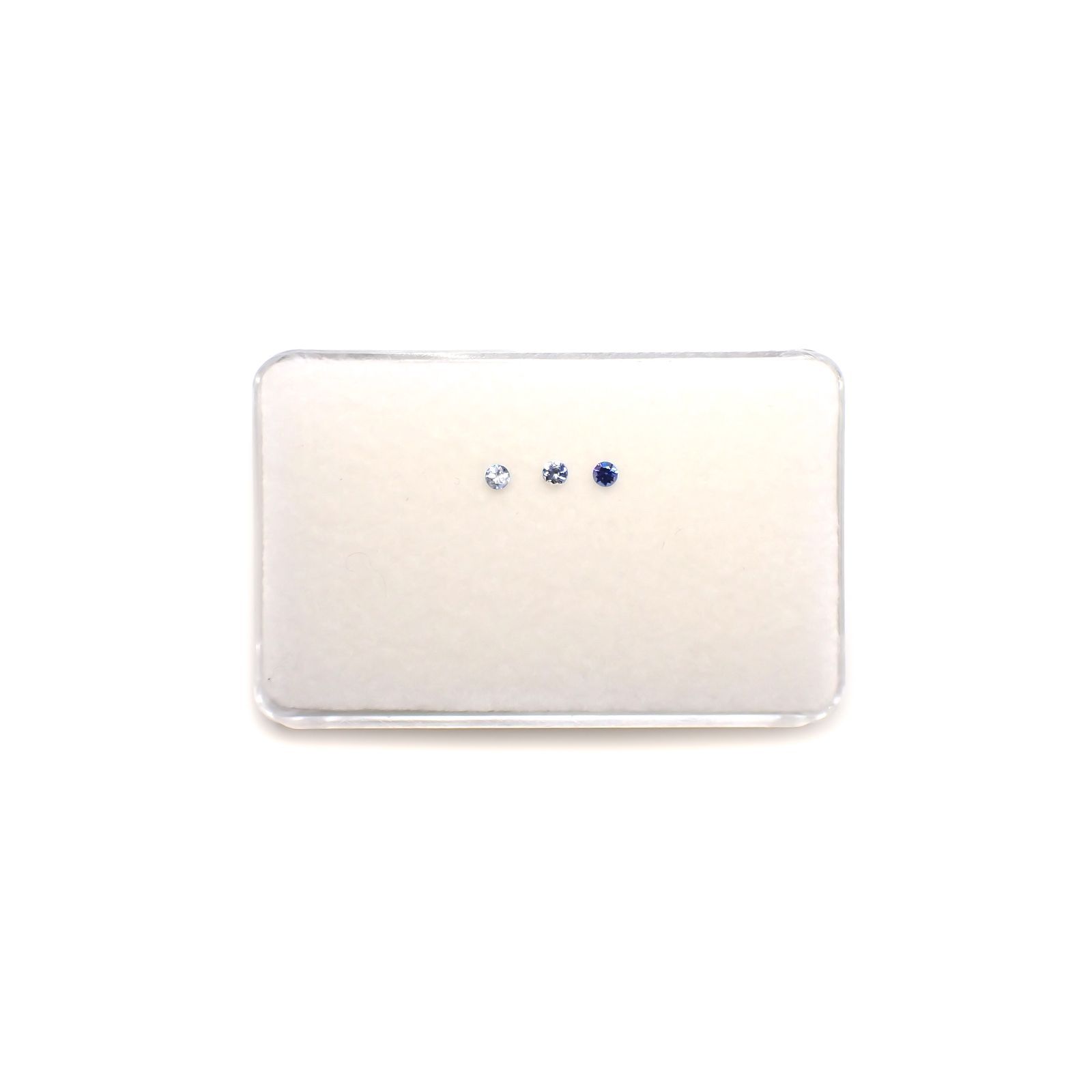 ベニトアイト カラーグラデーション3pcsセット アメリカ・カリフォルニア州産 0.15ct(3pcs合計)[230220508]2.2-2.3x2.2-2.3mm前後