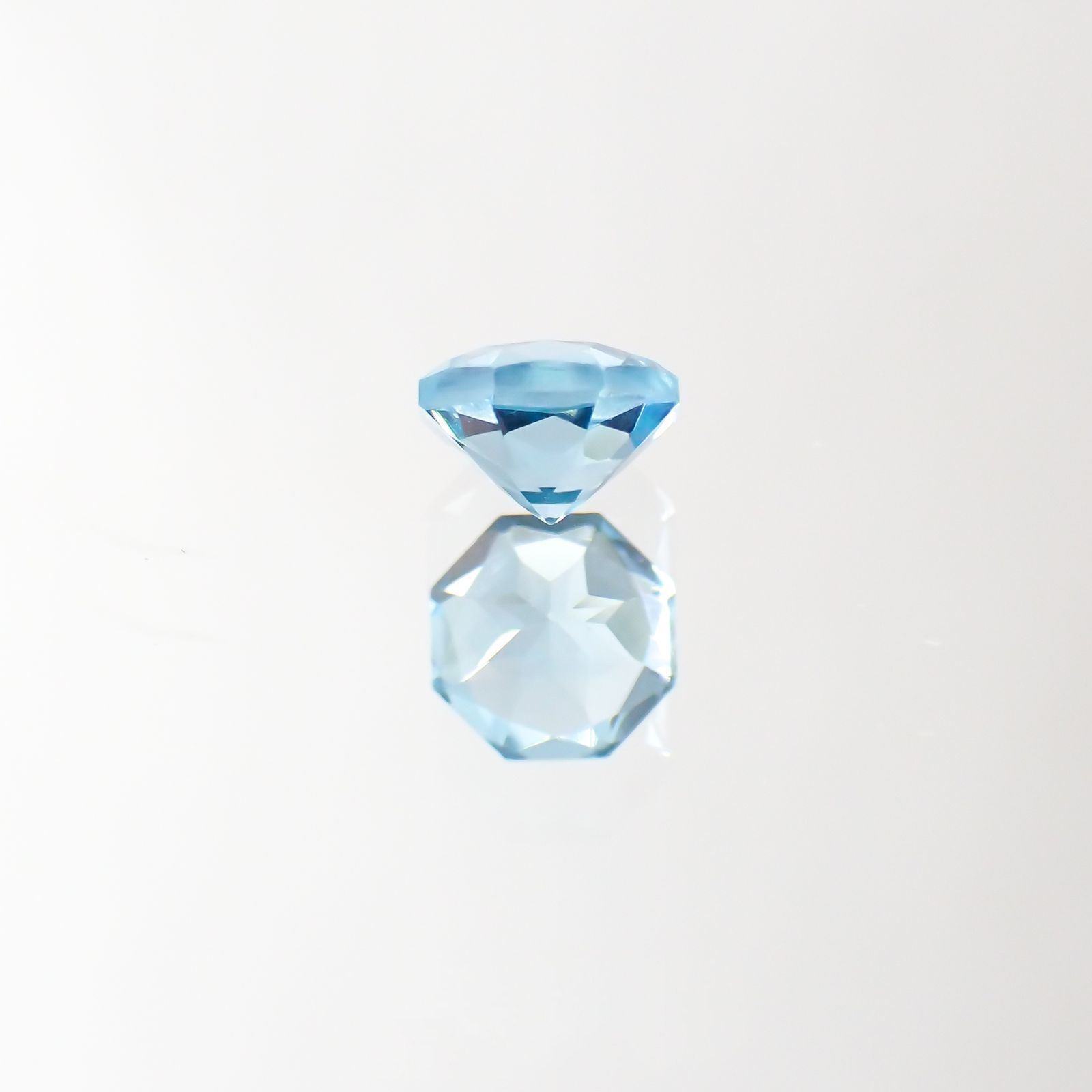 ◇オクタゴンカット◇スイスブルートパーズ(宝石名ブルー・トパーズ)ブラジル産 0.33ct 識別済[220113906]4x3.9mm前後