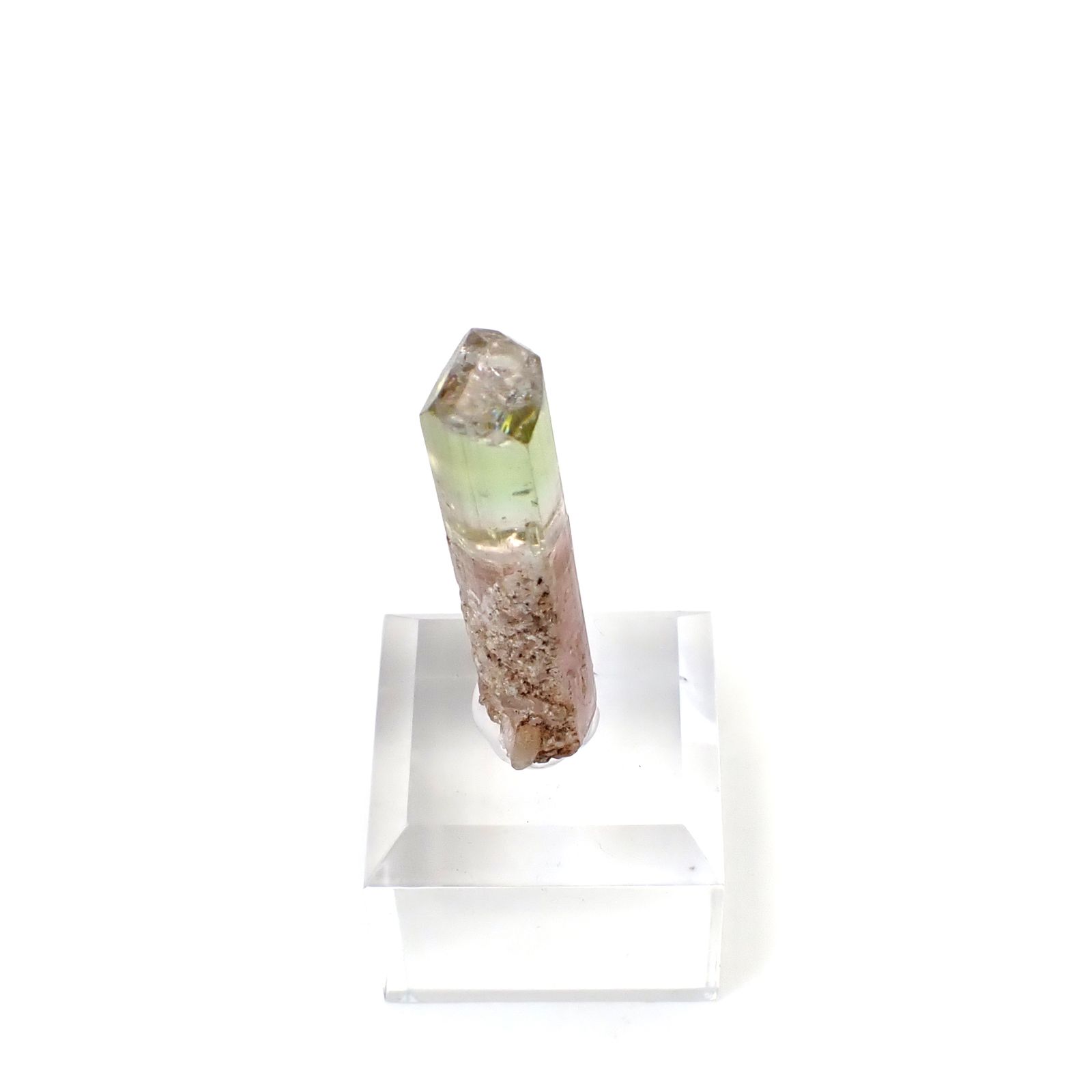トルマリン柱状結晶原石 アフガニスタン・パプロク鉱山産 アクリル台座付き 26.8ct(5.36g) / 8x8.1x34.7mm前後 [260632363]
