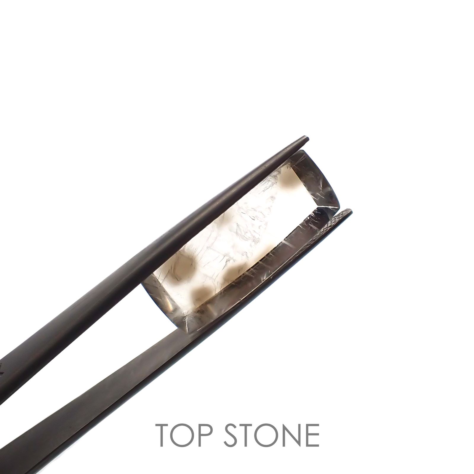 ダルメシアンクォーツ(宝石名ラジエーション・ダメージ・クォーツ) ブラジル産 14.05ct 識別済[210812887]25×10.8mm前後