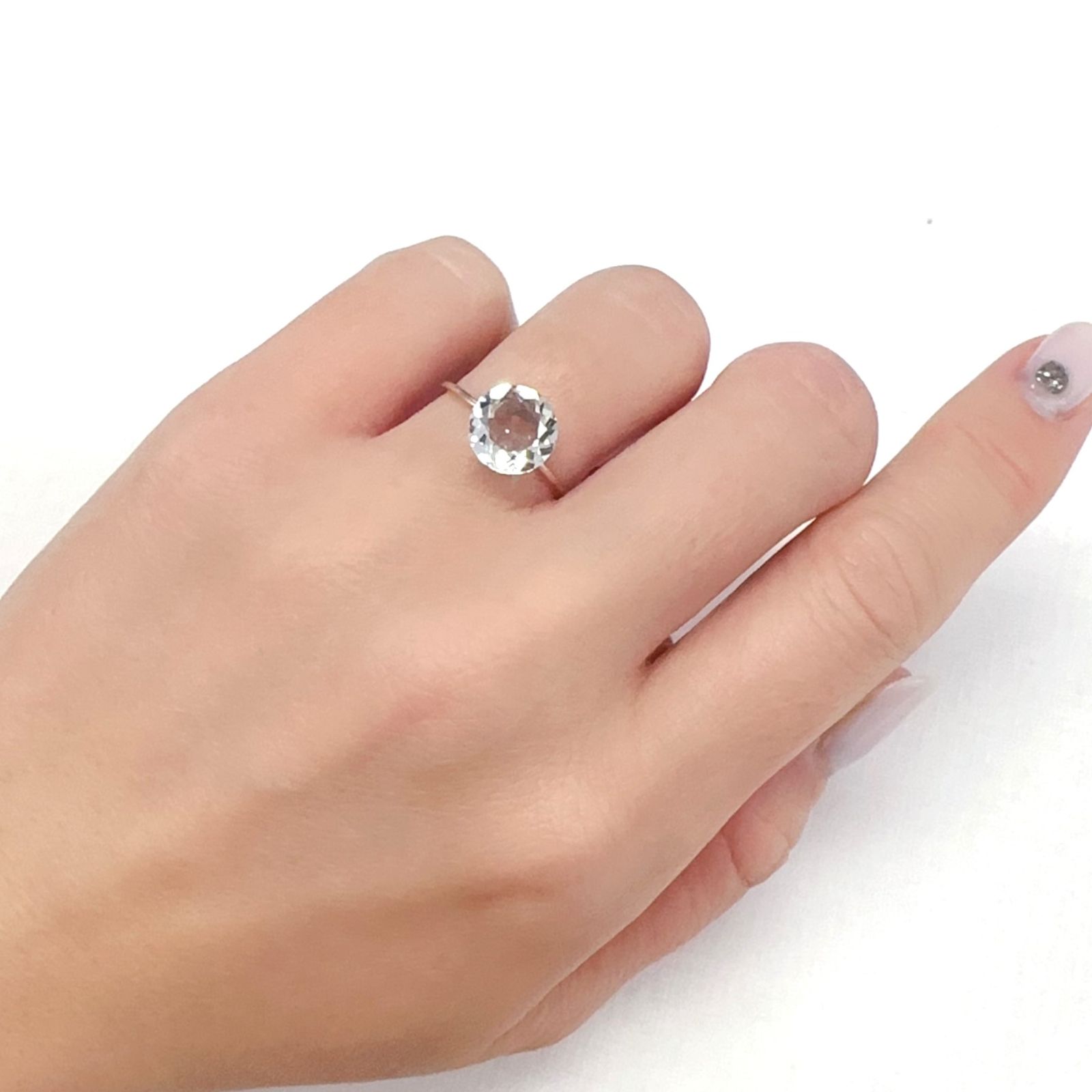 含バリウム・サニディン(宝石名サニディン)ドイツ産 1.69ct 識別済[231224973]8.5x8.5mm前後