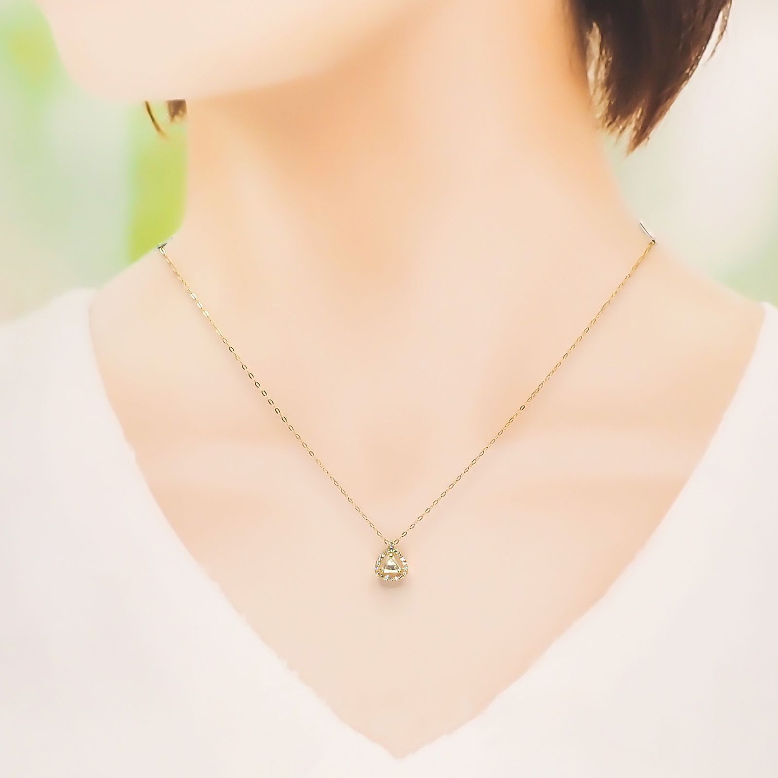 ◇La Clarte(ラ・クラルテ)◇K18マクルダイヤモンド ペンダント カナダ産 0.40ct[220115336]9.7x7.9mm前後
