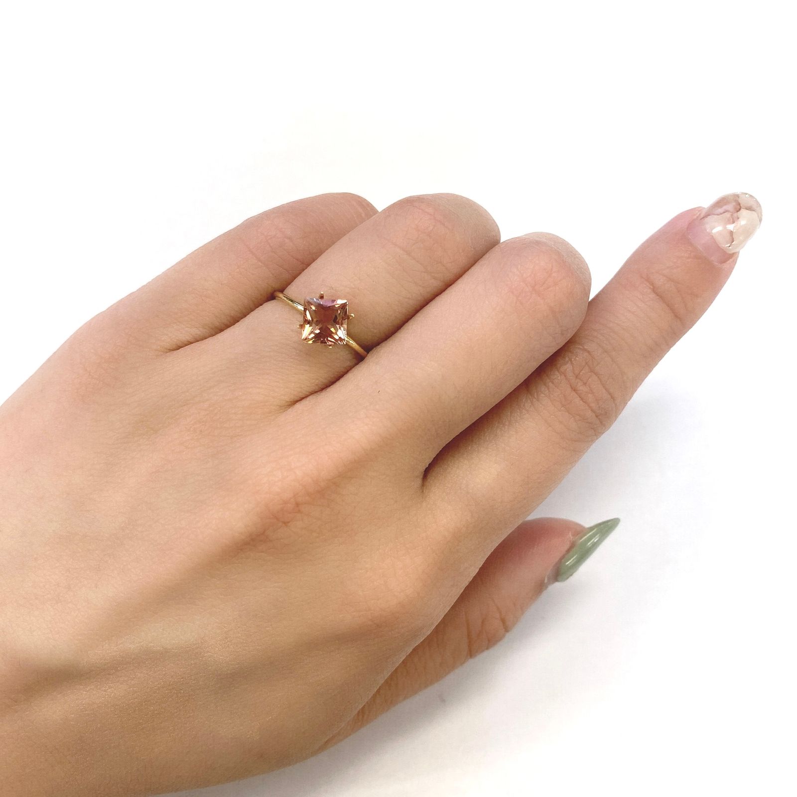◇プリンセスカット◇オレゴンサンストーン アメリカ産 ルース 1.03ct[210410380]6.1×6mm前後