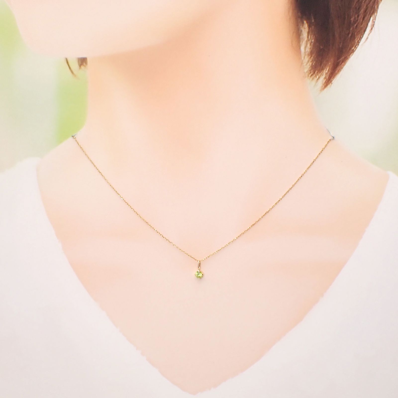 ◇K18 Petitデザイン限定品◇一粒石ジュエリー | スフェーン 3.5mm [チャーム/ペンダントトップ※チェーン別売り]