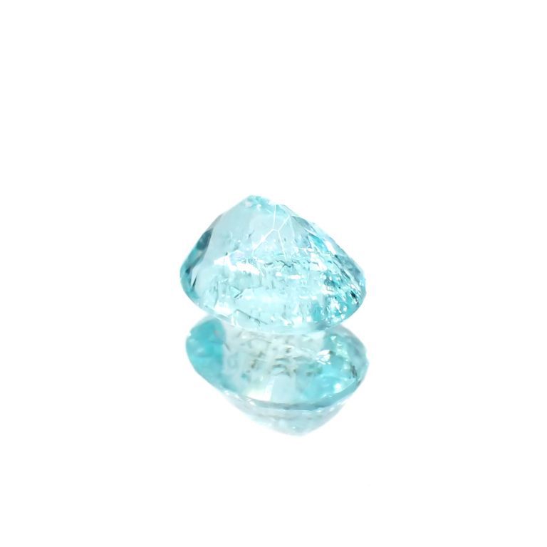 パライバトルマリン(宝石名トルマリン/別名パライバ・トルマリン)ブラジル・キントス鉱山産 0.362ct ソ付(宝貴協)[221018741]4.9x3.9mm前後