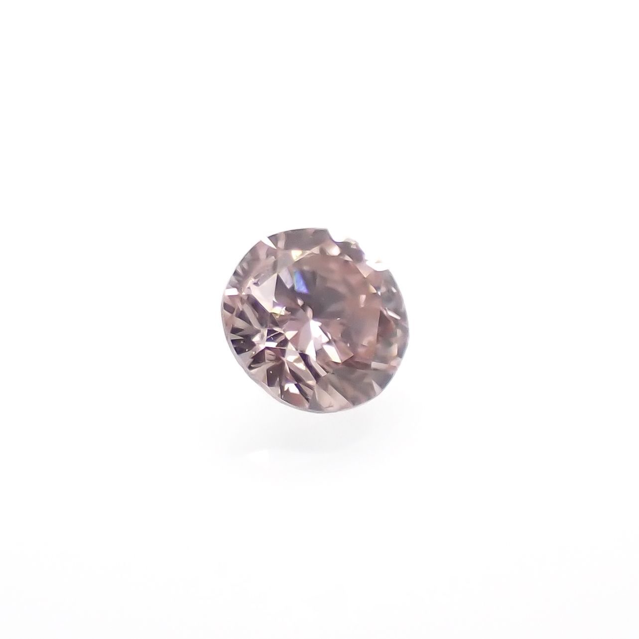 ピンクダイヤモンド(宝石名ダイアモンド I-1/LIGHT ORANGY PINK) 0.078ct ソ付(CGL)[230120127]2.66x2.72mm前後