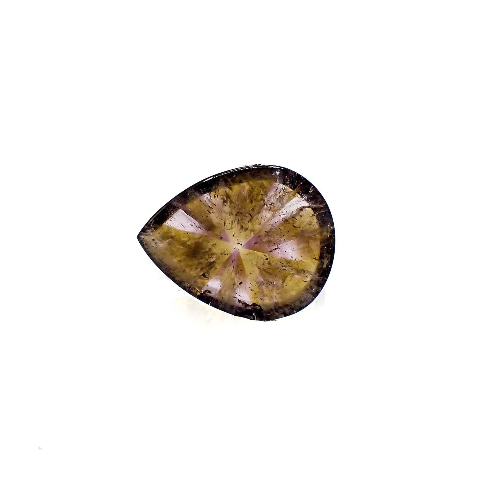 トラピッチェアメトリン 偏光板2枚付き ブラジル・ミナスジェライス州産 12.60ct[20063238]23.6×18.5mm前後